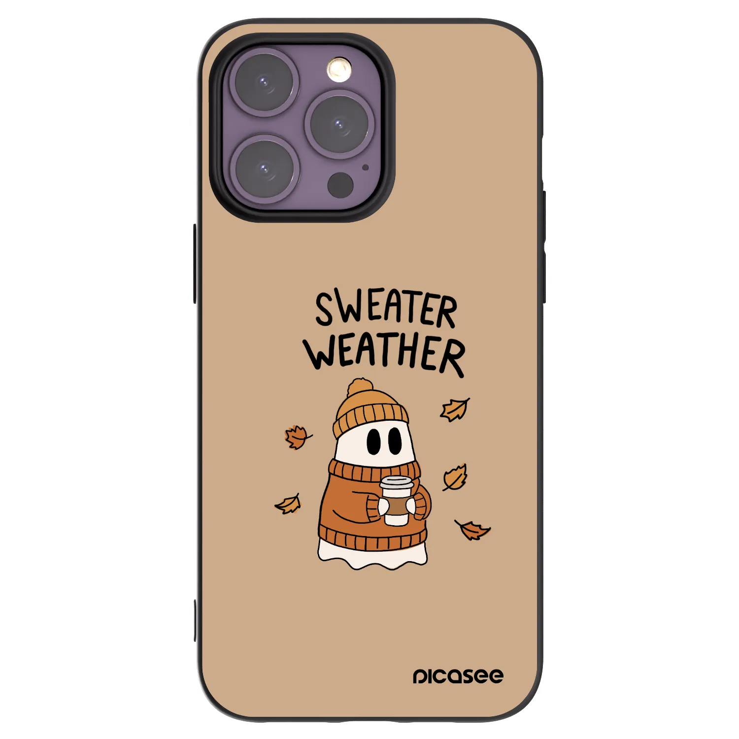 Picasee crna silikonska maskica za Apple iPhone 14 Pro Max - Sweater ghost