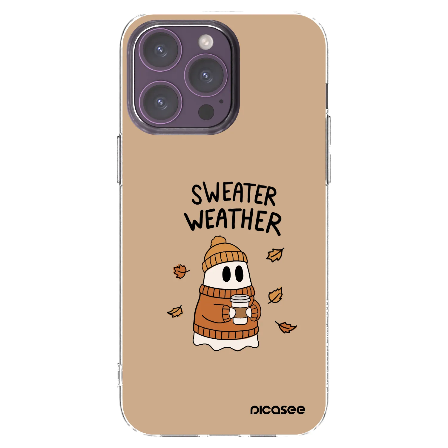 Picasee silikonska prozirna maskica za Apple iPhone 14 Pro Max - Sweater ghost