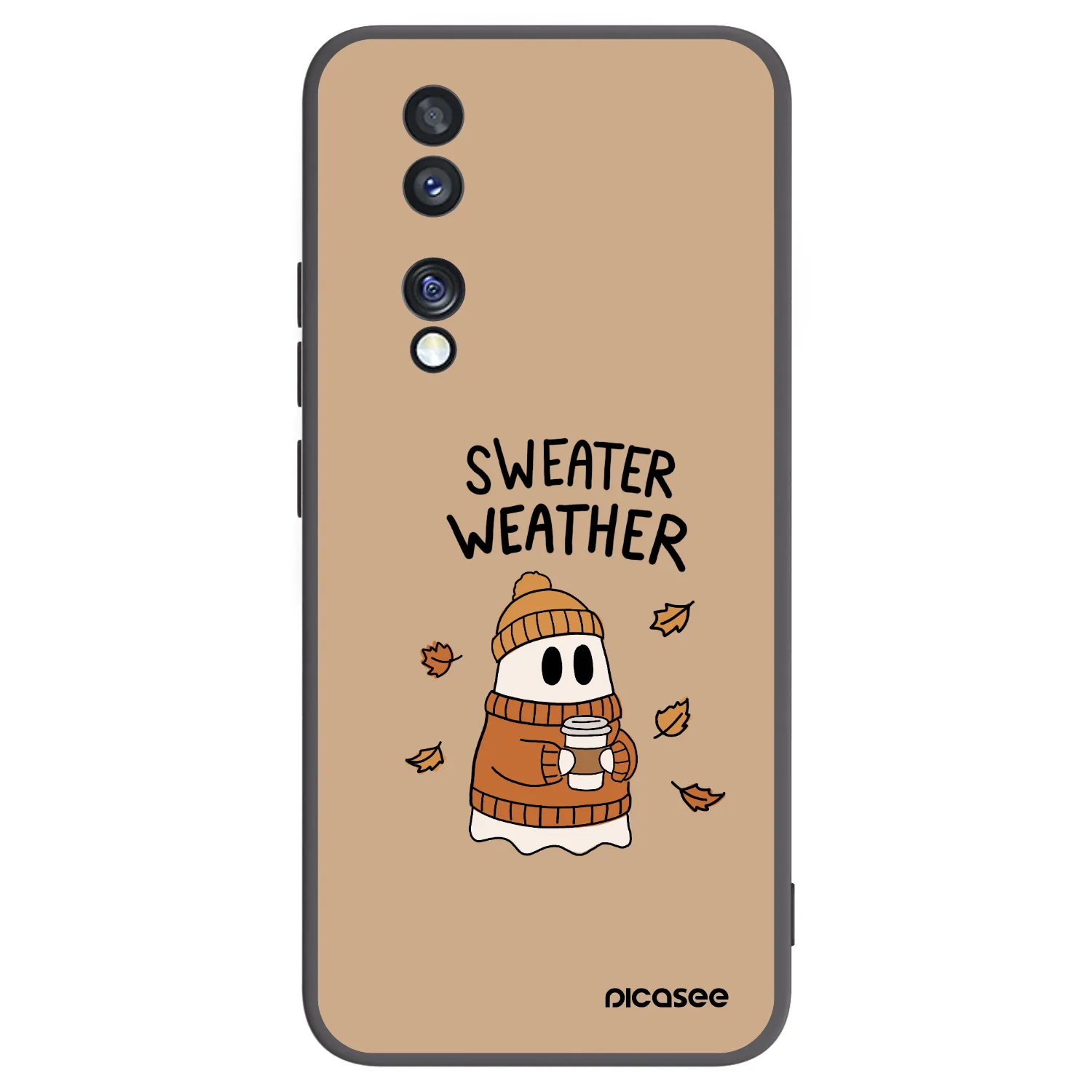 Picasee crna silikonska maskica za Honor 70 - Sweater ghost
