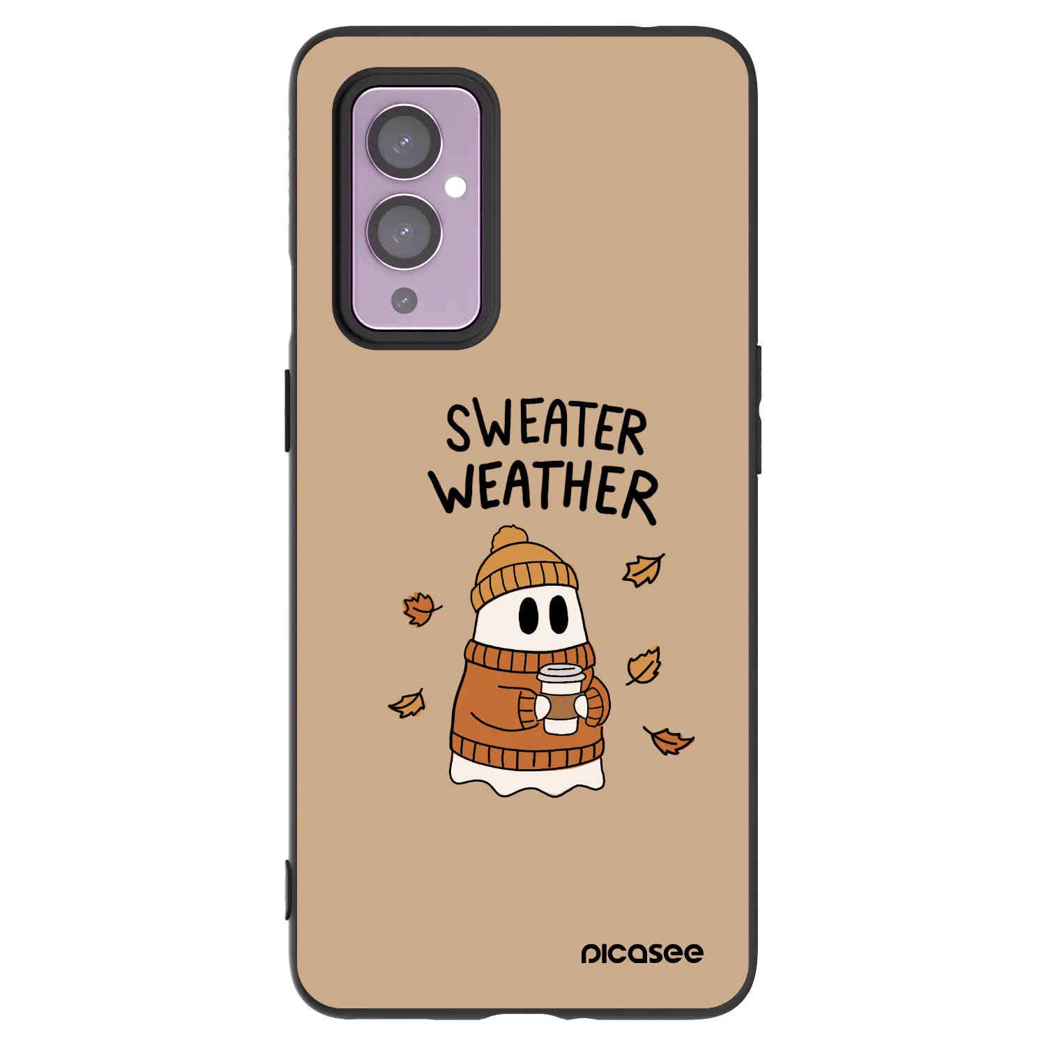 Picasee crna silikonska maskica za OnePlus 9 - Sweater ghost
