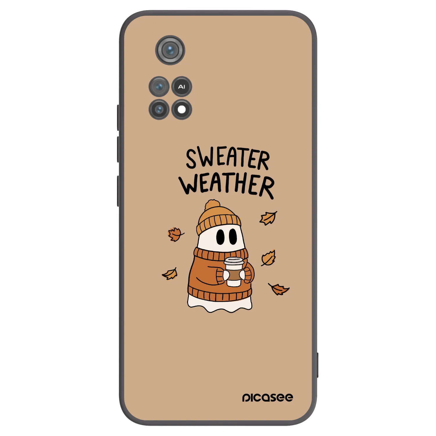 Picasee crna silikonska maskica za Xiaomi Poco M4 Pro - Sweater ghost