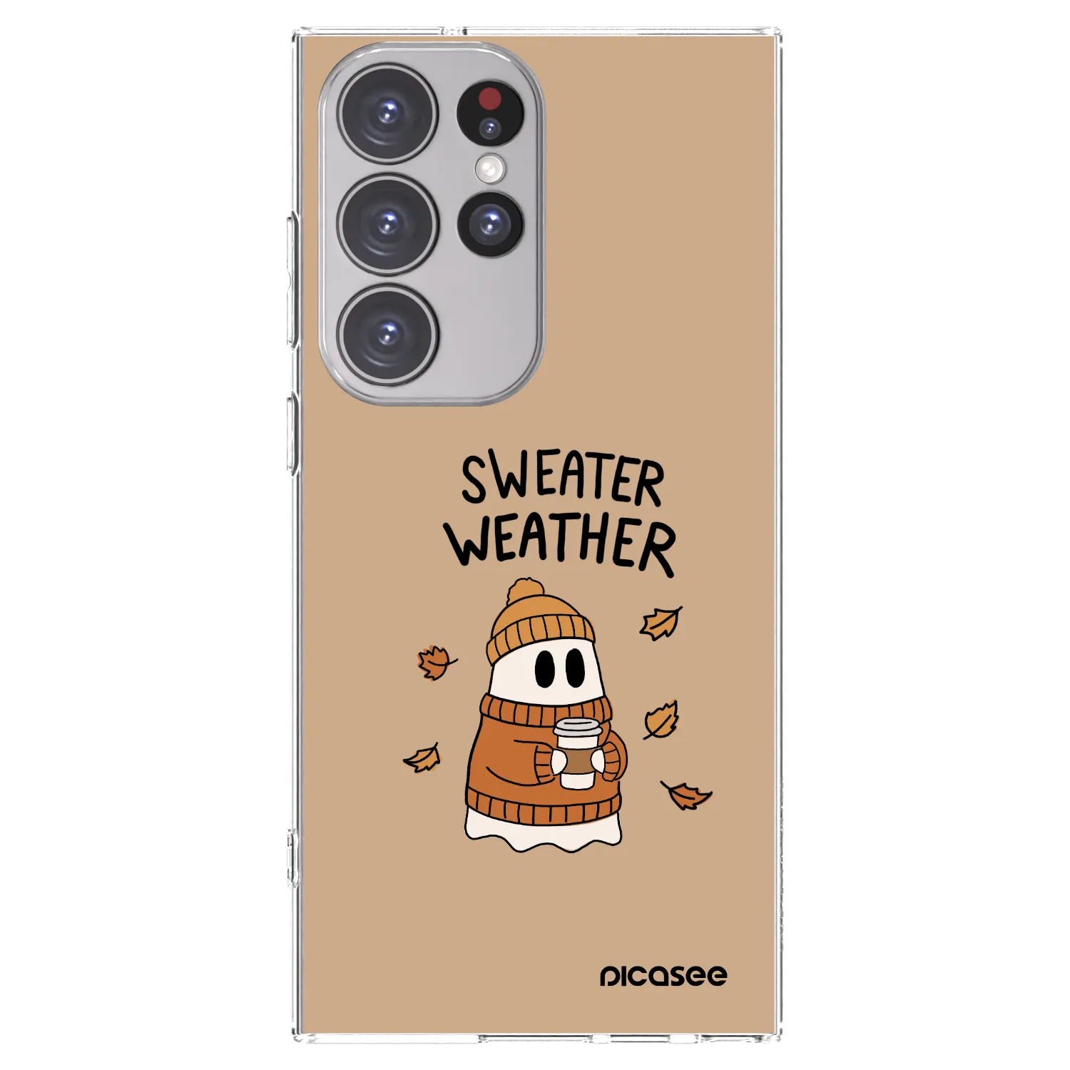 Picasee silikonska prozirna maskica za Samsung Galaxy S23 Ultra 5G - Sweater ghost