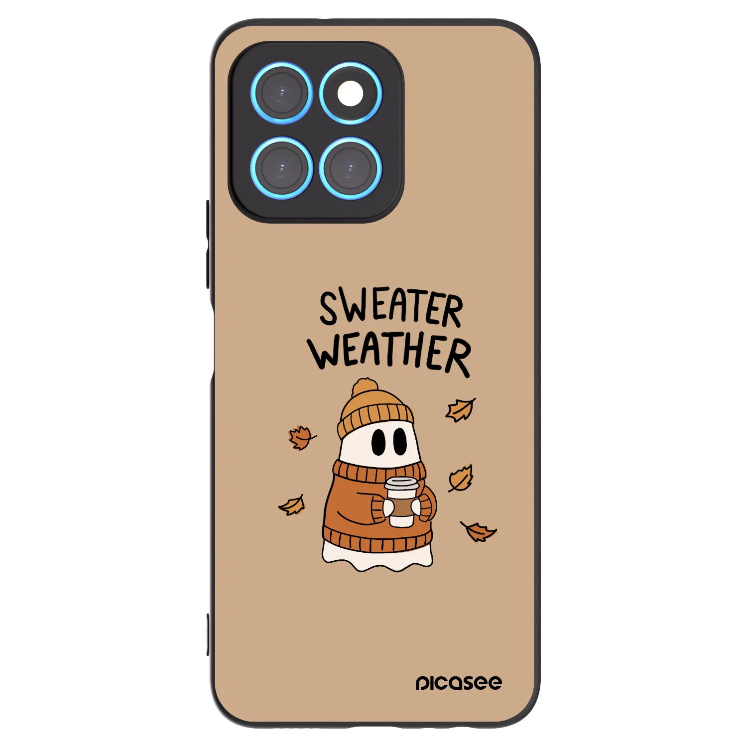 Picasee crna silikonska maskica za Honor X8 5G - Sweater ghost