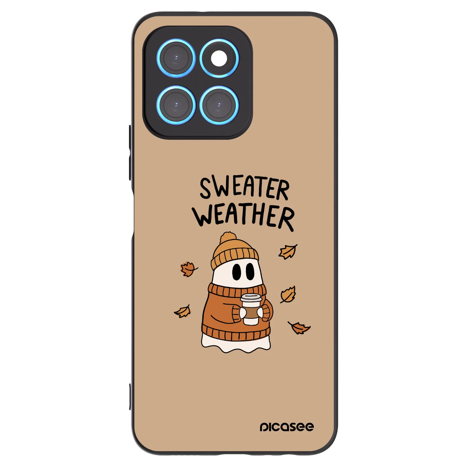 Picasee crna silikonska maskica za Honor X6 - Sweater ghost