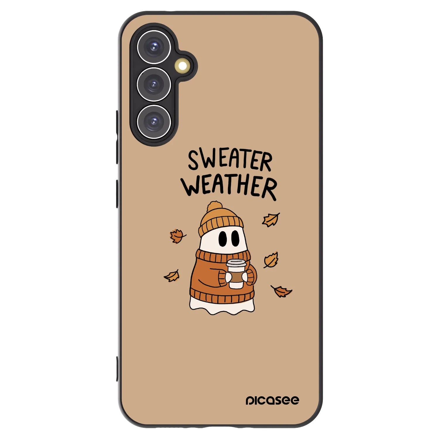 Picasee crna silikonska maskica za Samsung Galaxy A34 5G A346B - Sweater ghost