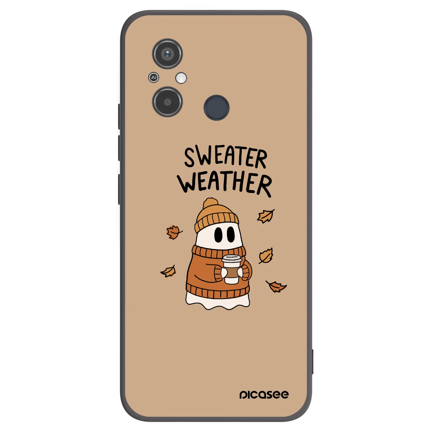 Picasee crna silikonska maskica za Xiaomi Redmi 12C - Sweater ghost