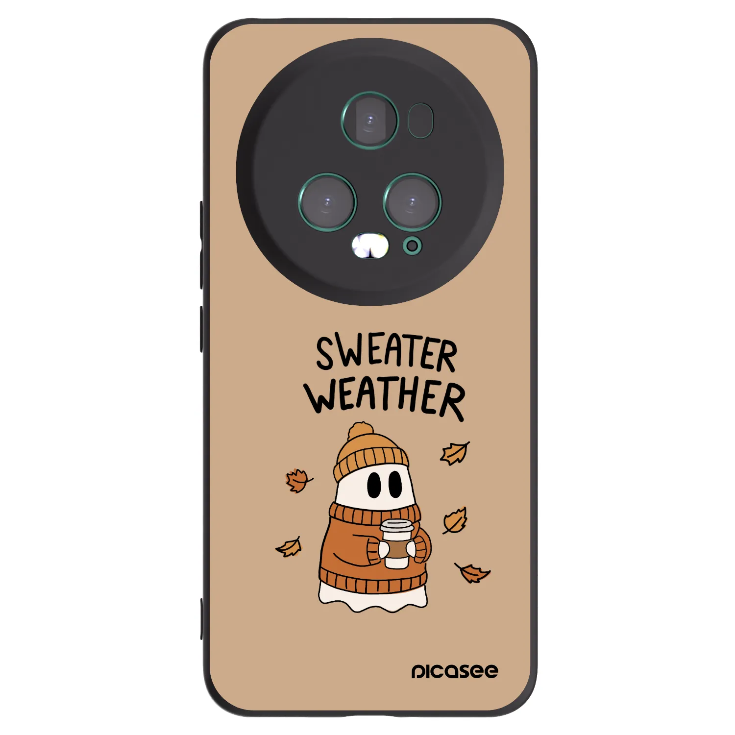 Picasee crna silikonska maskica za Honor Magic5 Pro - Sweater ghost