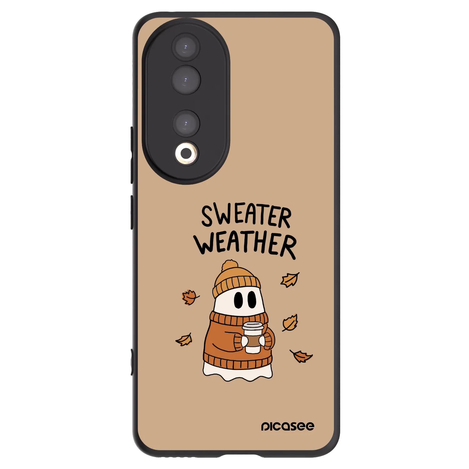 Picasee crna silikonska maskica za Honor 90 5G - Sweater ghost