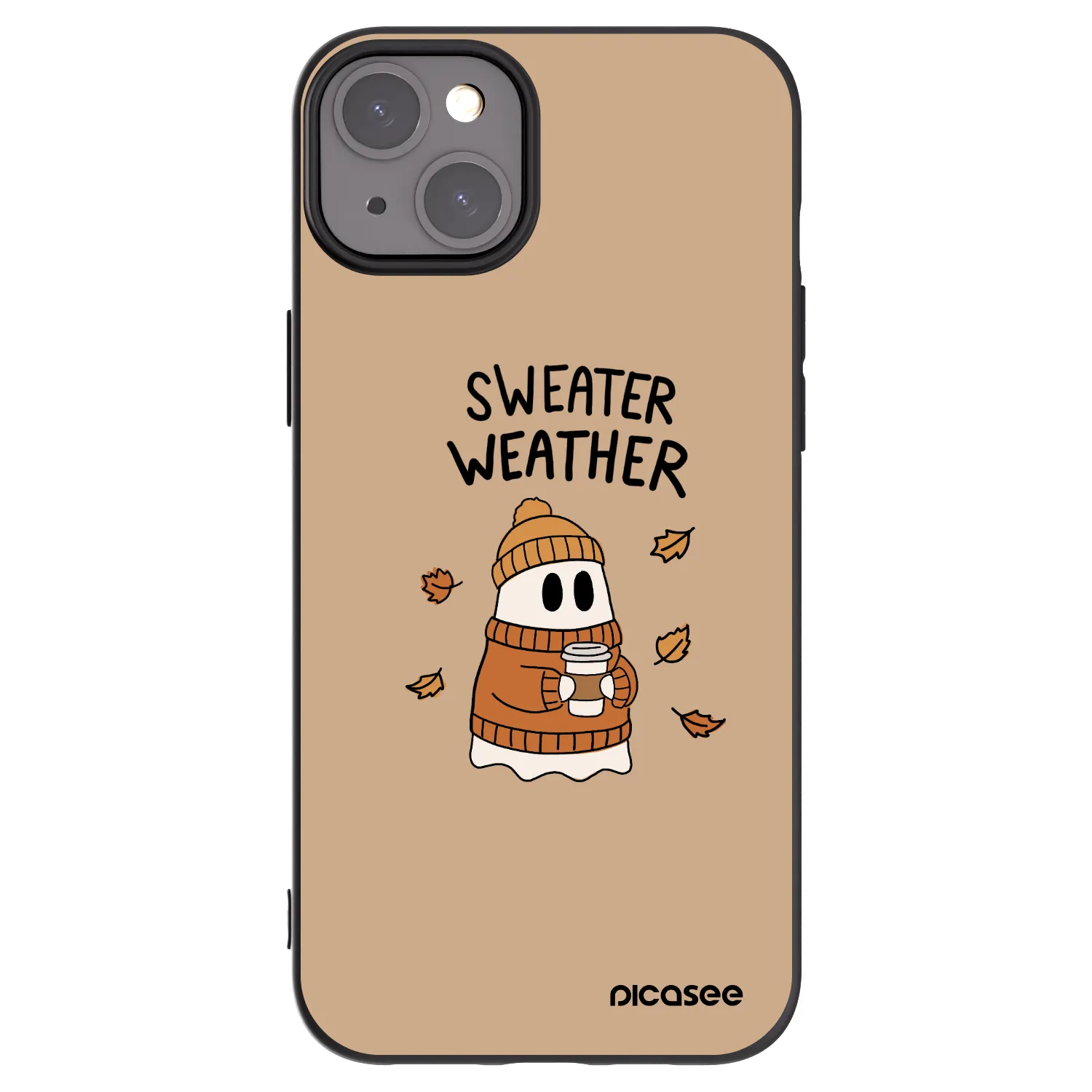 Picasee crna silikonska maskica za Apple iPhone 15 Plus - Sweater ghost