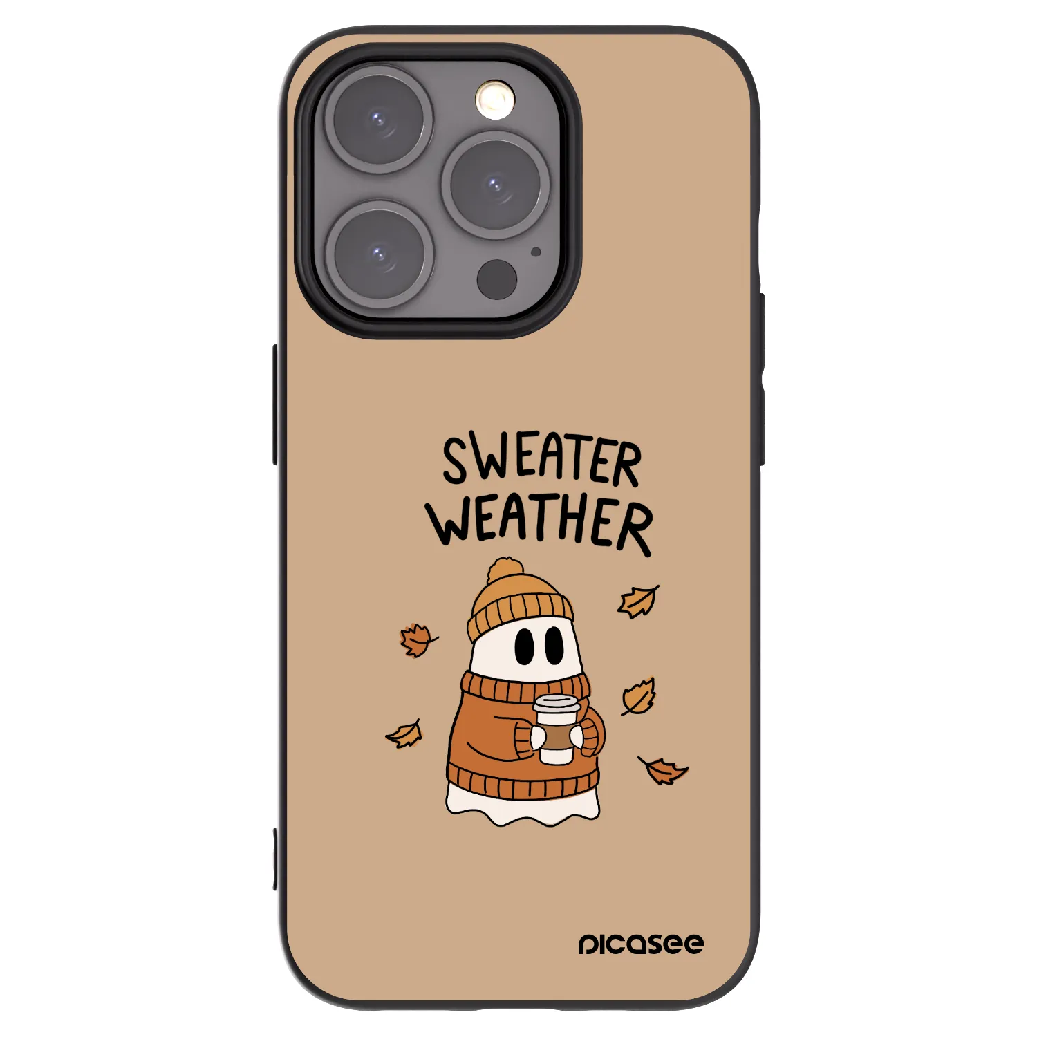 Picasee crna silikonska maskica za Apple iPhone 15 Pro - Sweater ghost