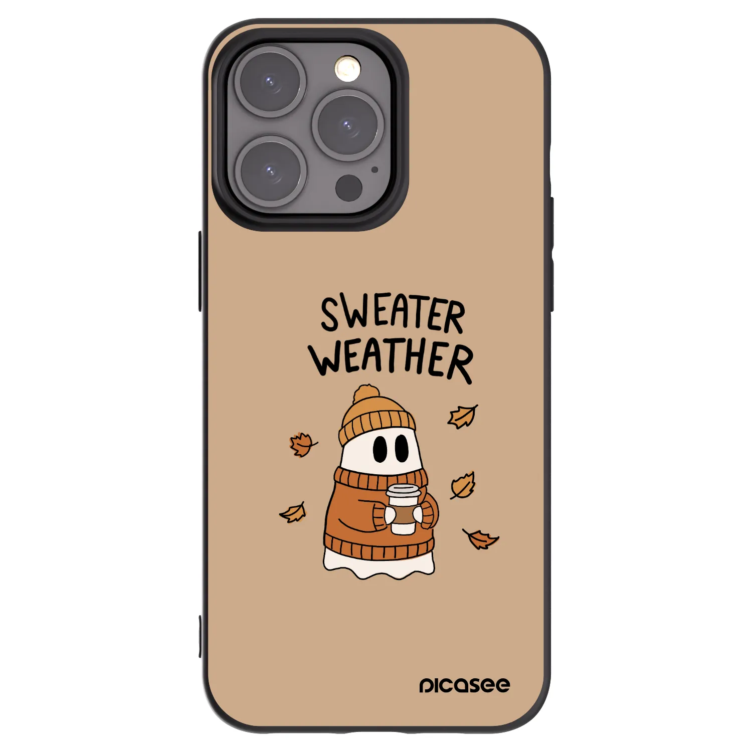 Picasee crna silikonska maskica za Apple iPhone 15 Pro Max - Sweater ghost
