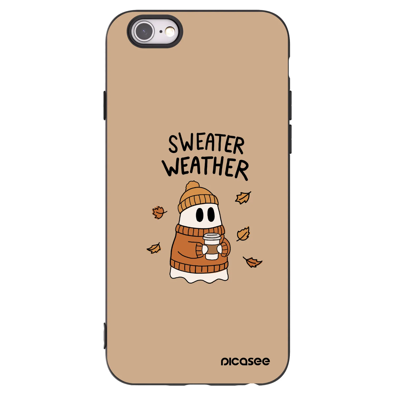 Picasee crna silikonska maskica za Apple iPhone 6/6S - Sweater ghost