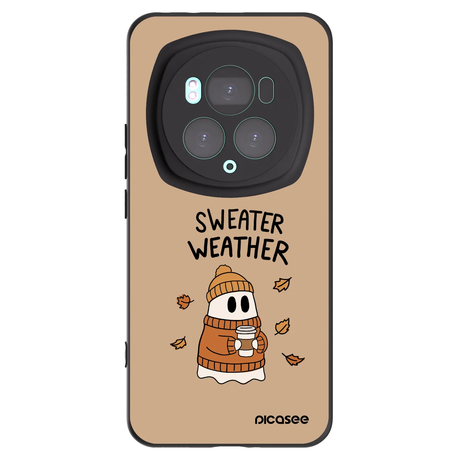 Picasee crna silikonska maskica za Honor Magic6 Pro - Sweater ghost