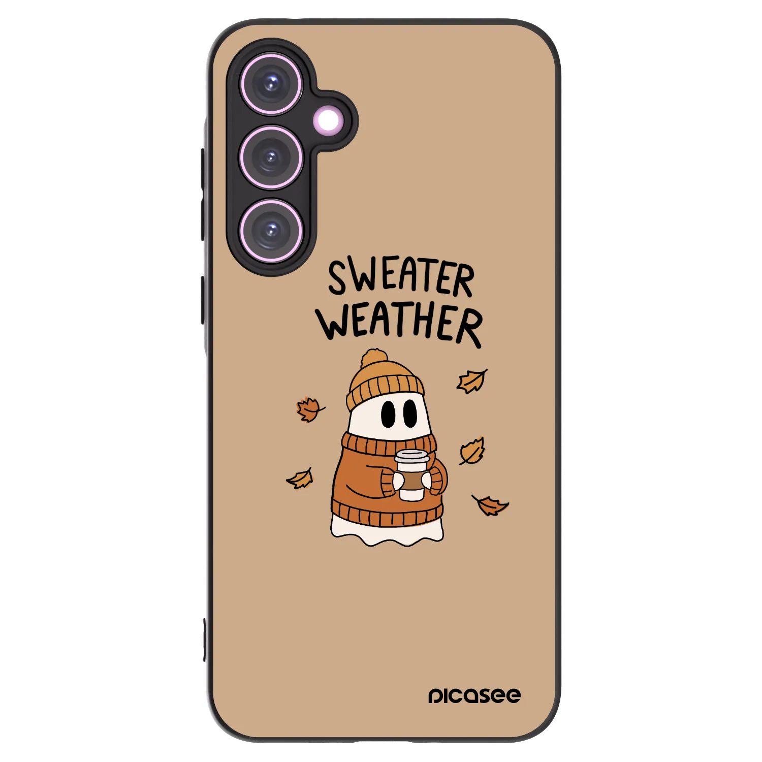 Picasee crna silikonska maskica za Samsung Galaxy A35 5G A356B - Sweater ghost