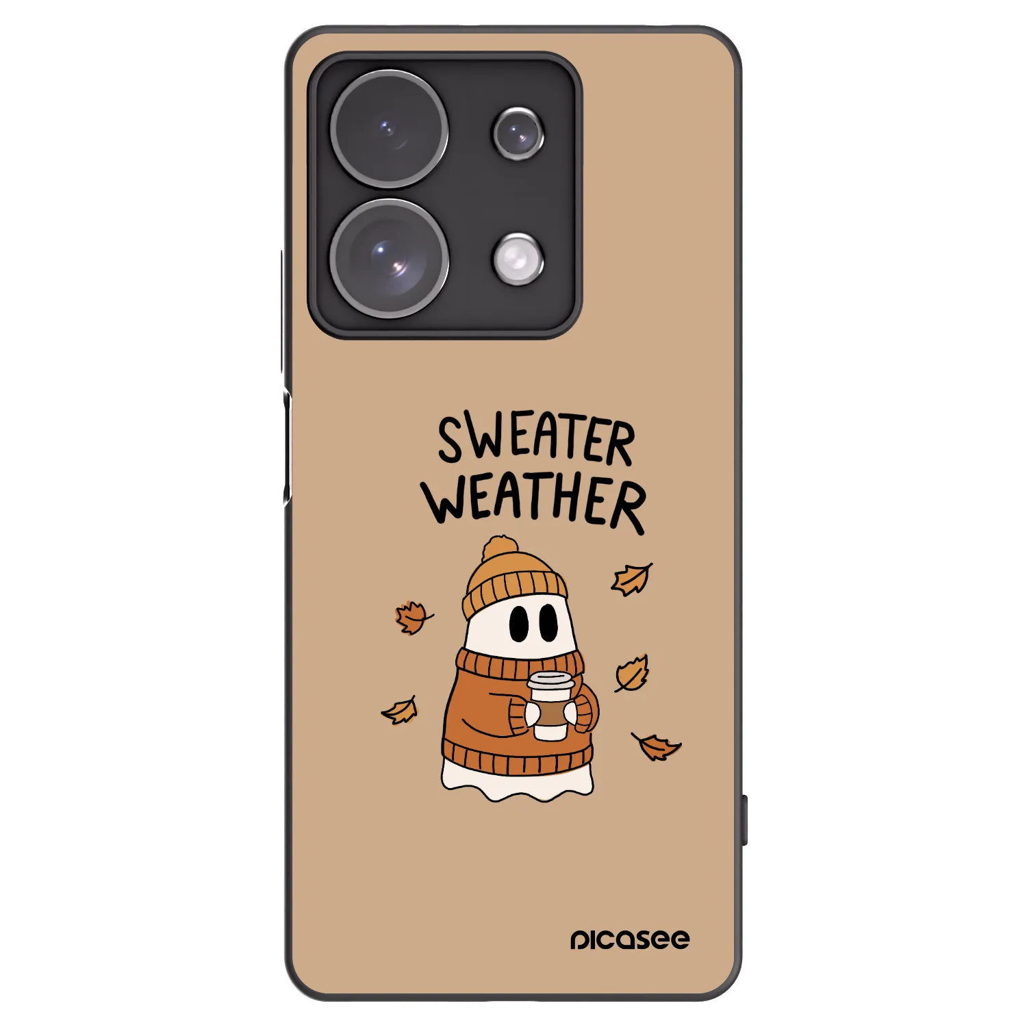 Picasee crna silikonska maskica za Xiaomi Redmi Note 13 Pro 4G - Sweater ghost
