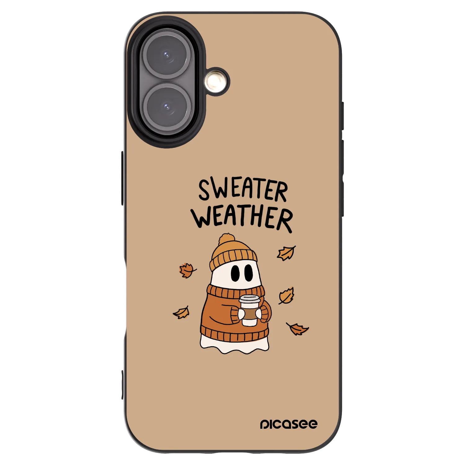 Picasee crna silikonska maskica za Apple iPhone 16 - Sweater ghost