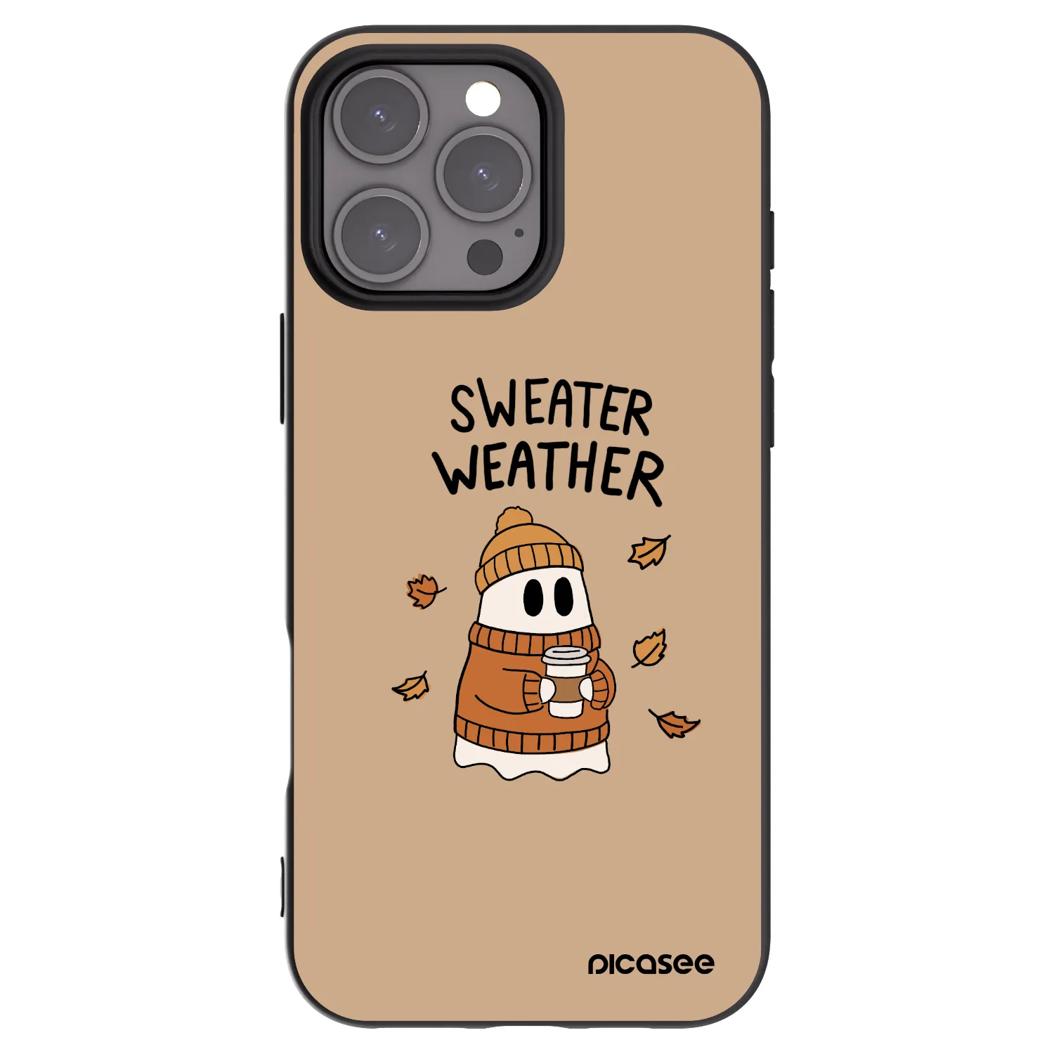 Picasee crna silikonska maskica za Apple iPhone 16 Pro Max - Sweater ghost