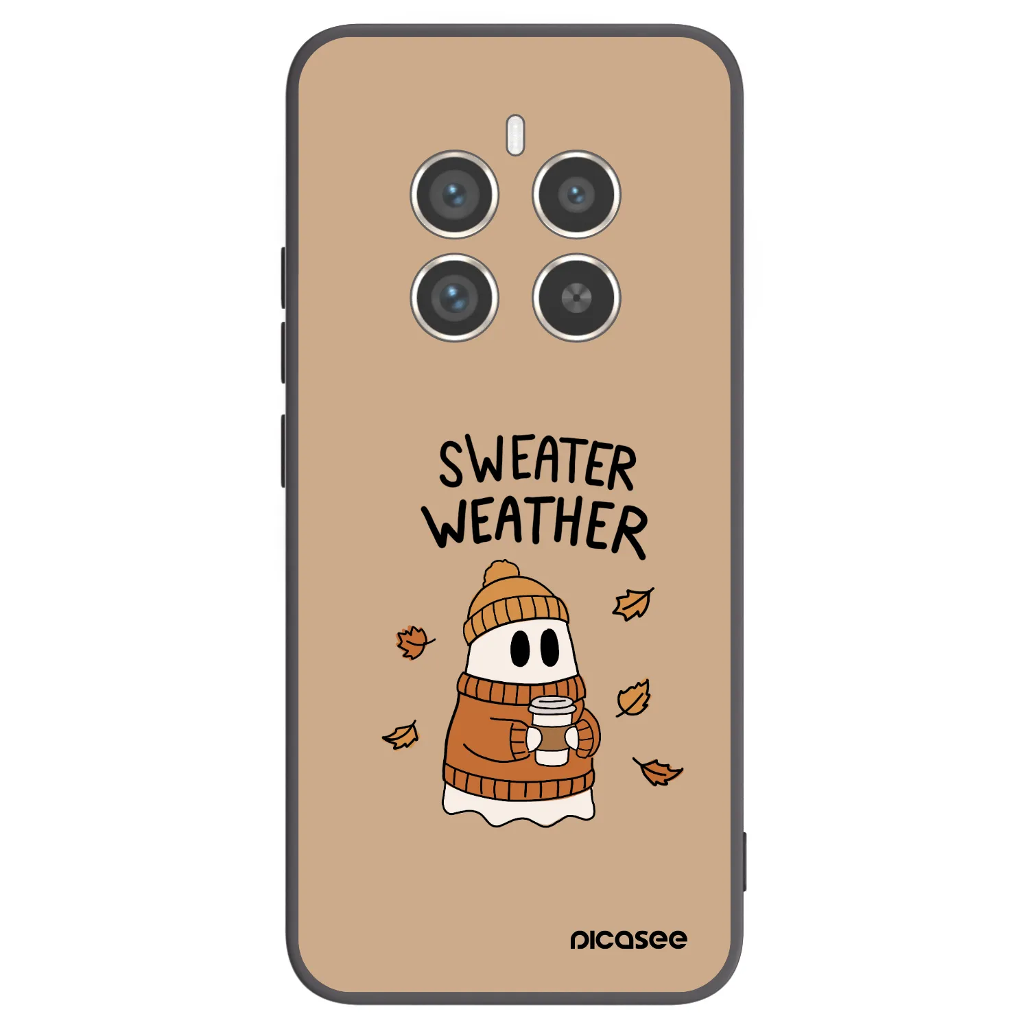 Picasee crna silikonska maskica za Realme 12 Pro 5G - Sweater ghost