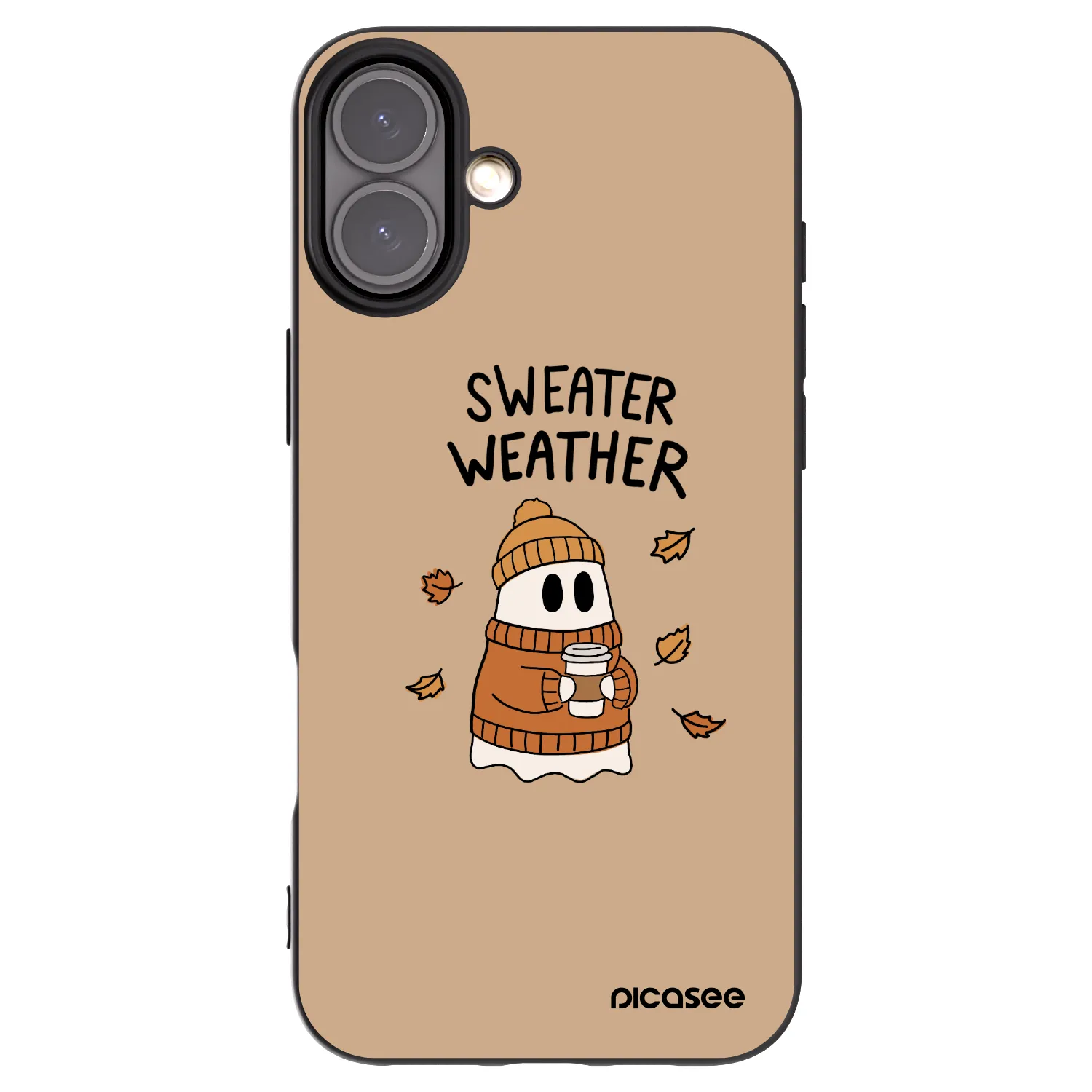 Picasee crna silikonska maskica za Apple iPhone 16 Plus - Sweater ghost