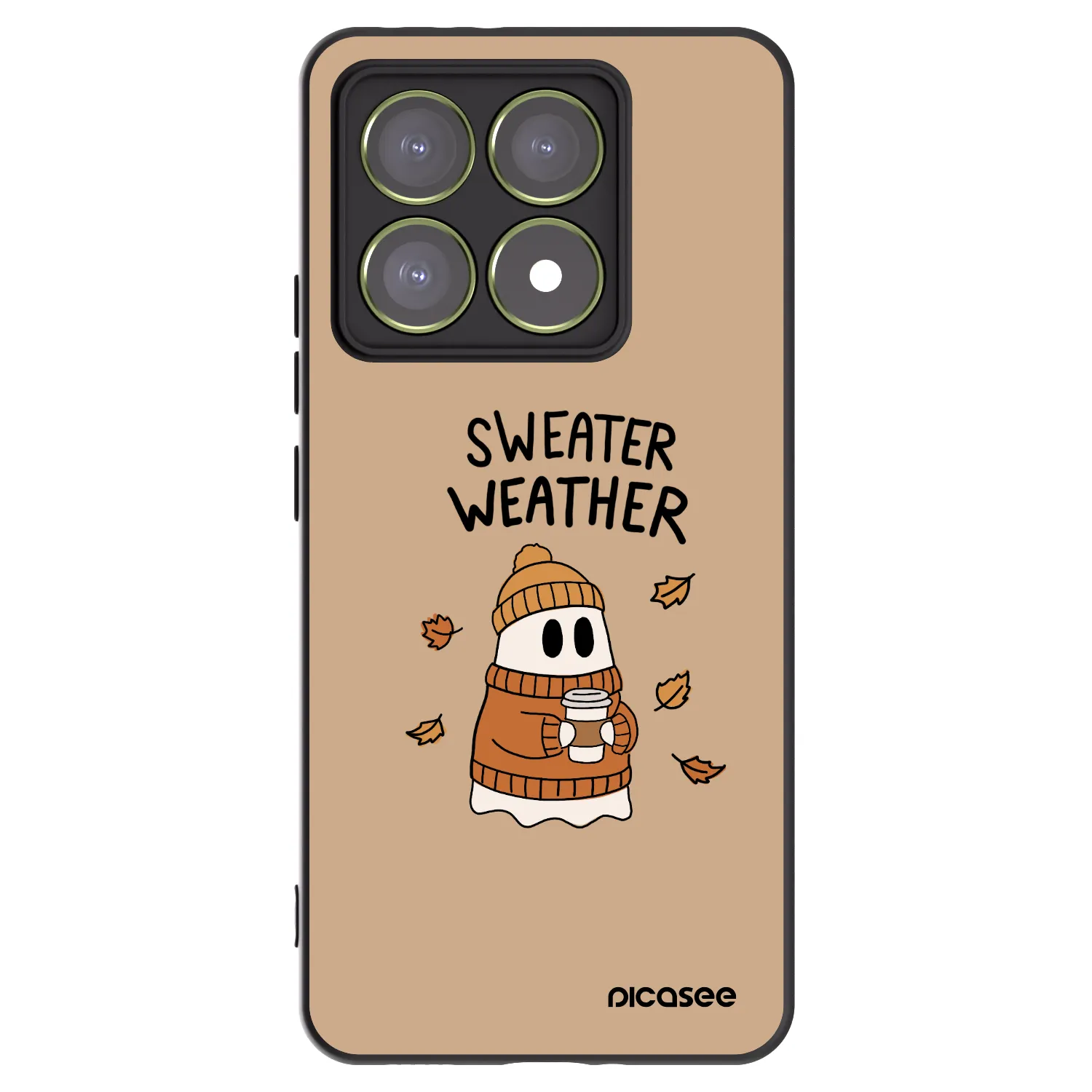 Picasee crna silikonska maskica za Xiaomi 14T - Sweater ghost