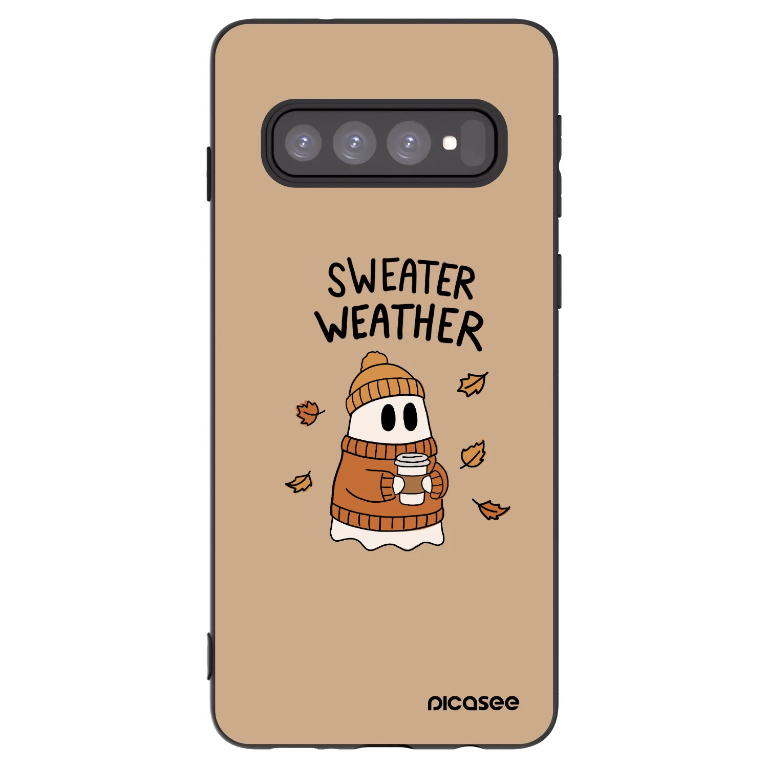 Picasee crna silikonska maskica za Samsung Galaxy S10 G973 - Sweater ghost