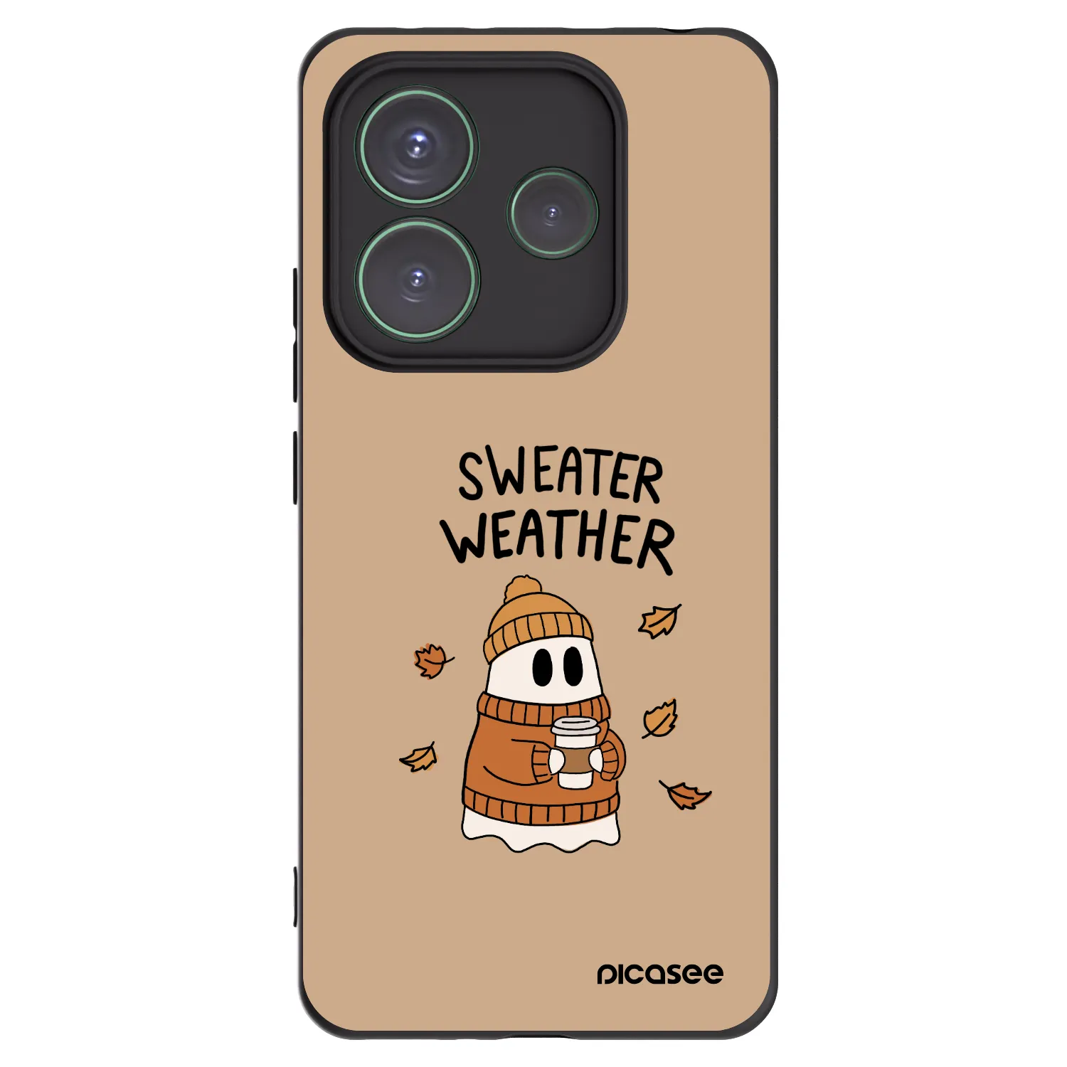 Picasee crna silikonska maskica za Xiaomi Redmi Note 14 5G - Sweater ghost