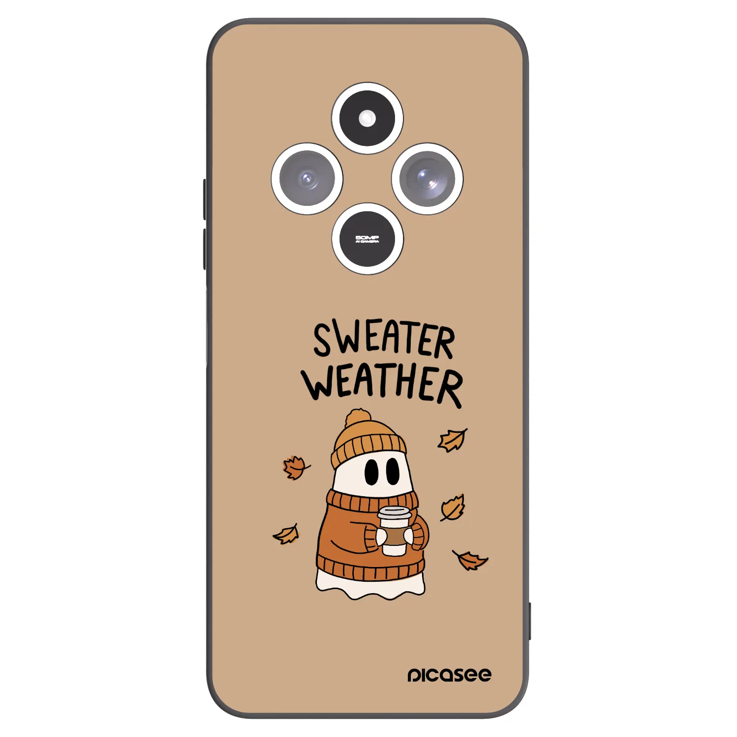 Picasee crna silikonska maskica za Xiaomi Redmi 14C - Sweater ghost