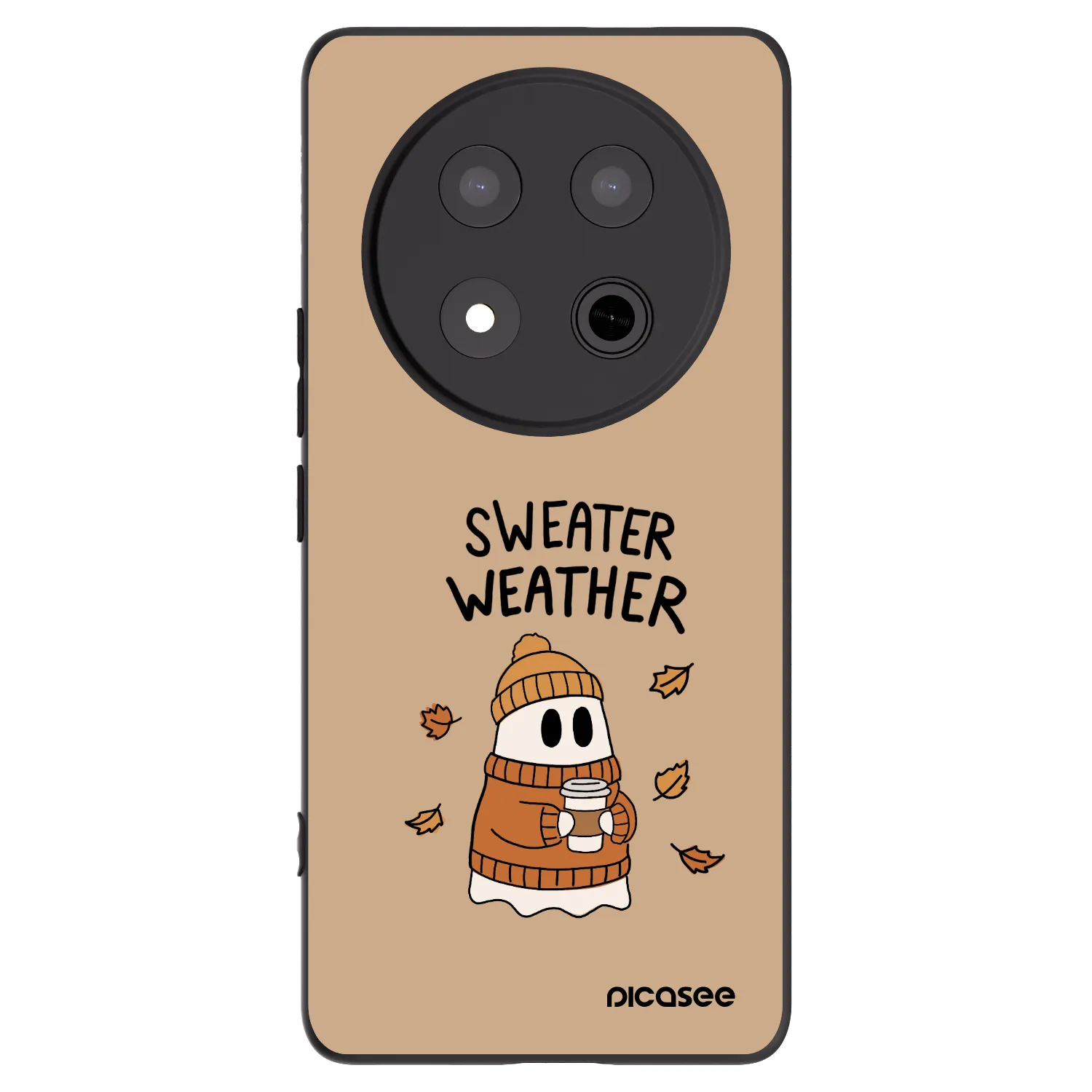 Picasee crna silikonska maskica za Honor Magic7 Lite 5G - Sweater ghost