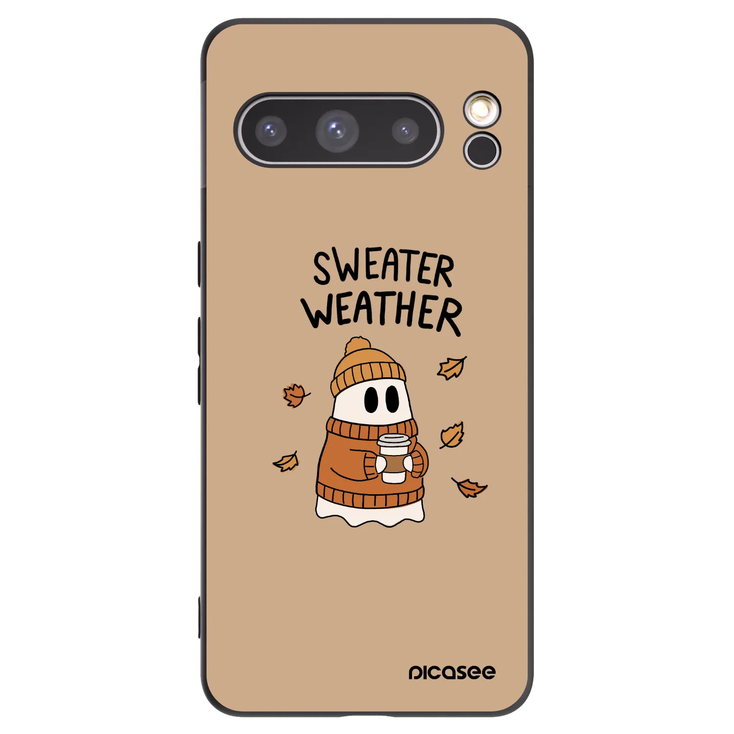 Picasee crna silikonska maskica za Google Pixel 8 Pro - Sweater ghost