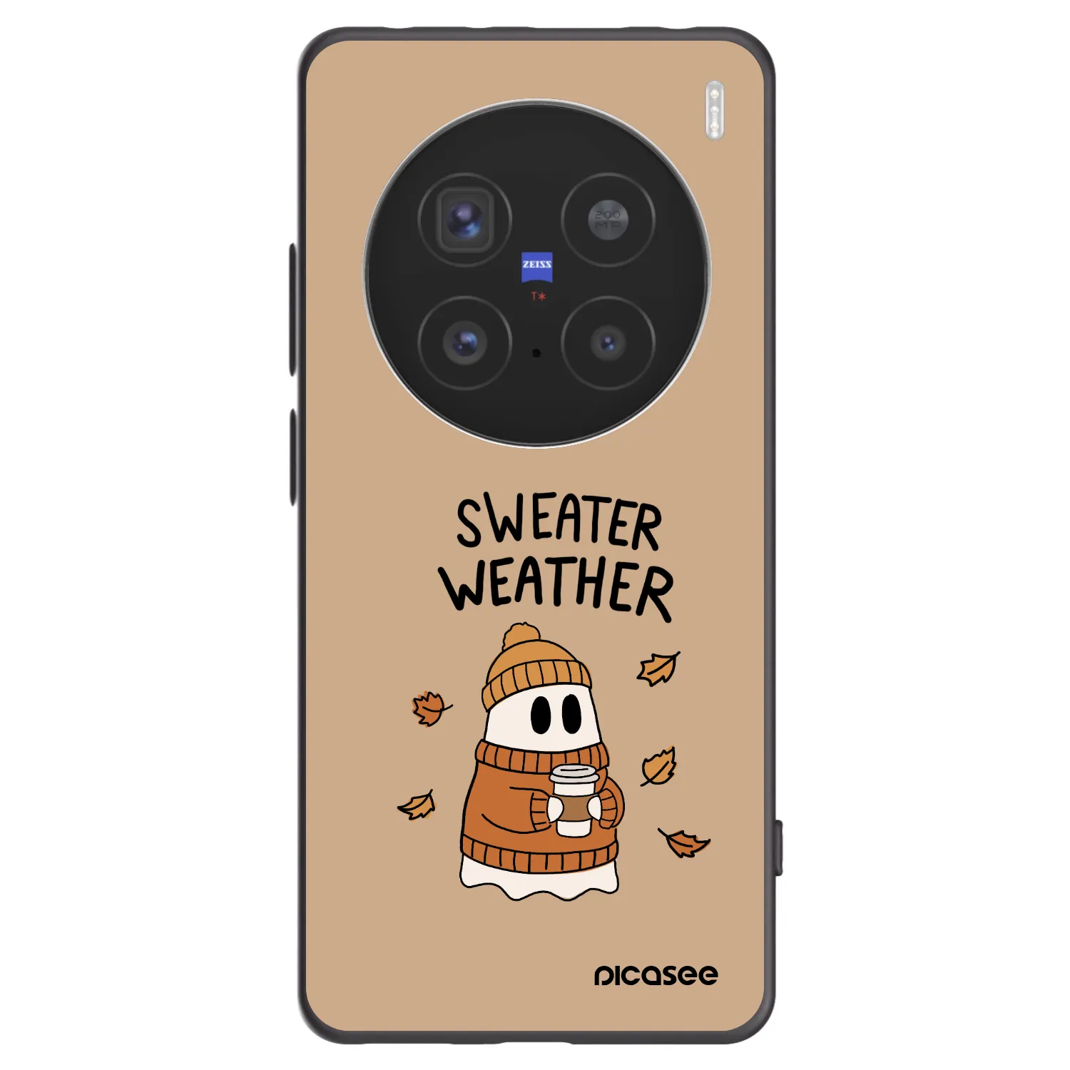 Picasee crna silikonska maskica za Vivo X200 Pro - Sweater ghost