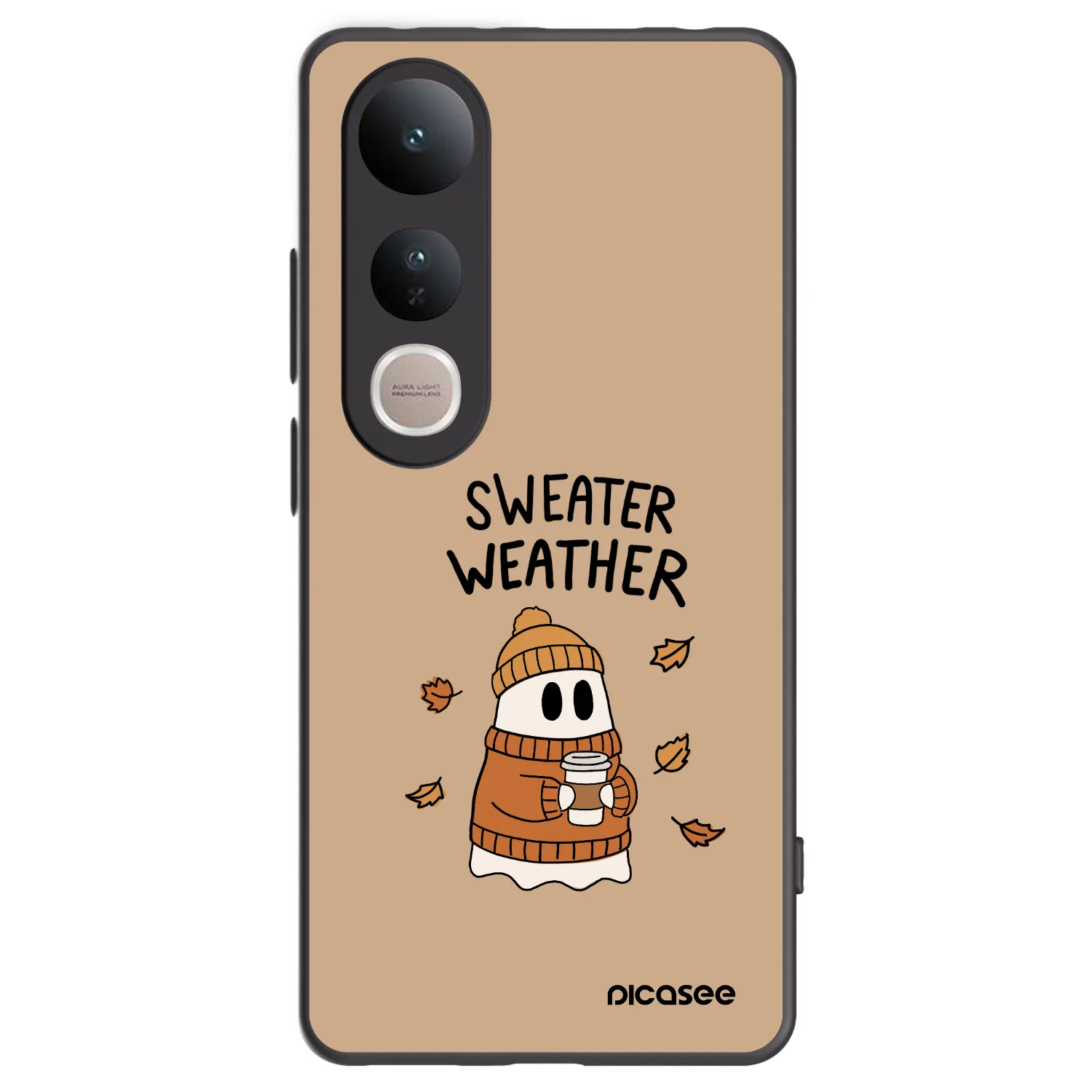 Picasee crna silikonska maskica za Vivo V50 Lite 5G - Sweater ghost