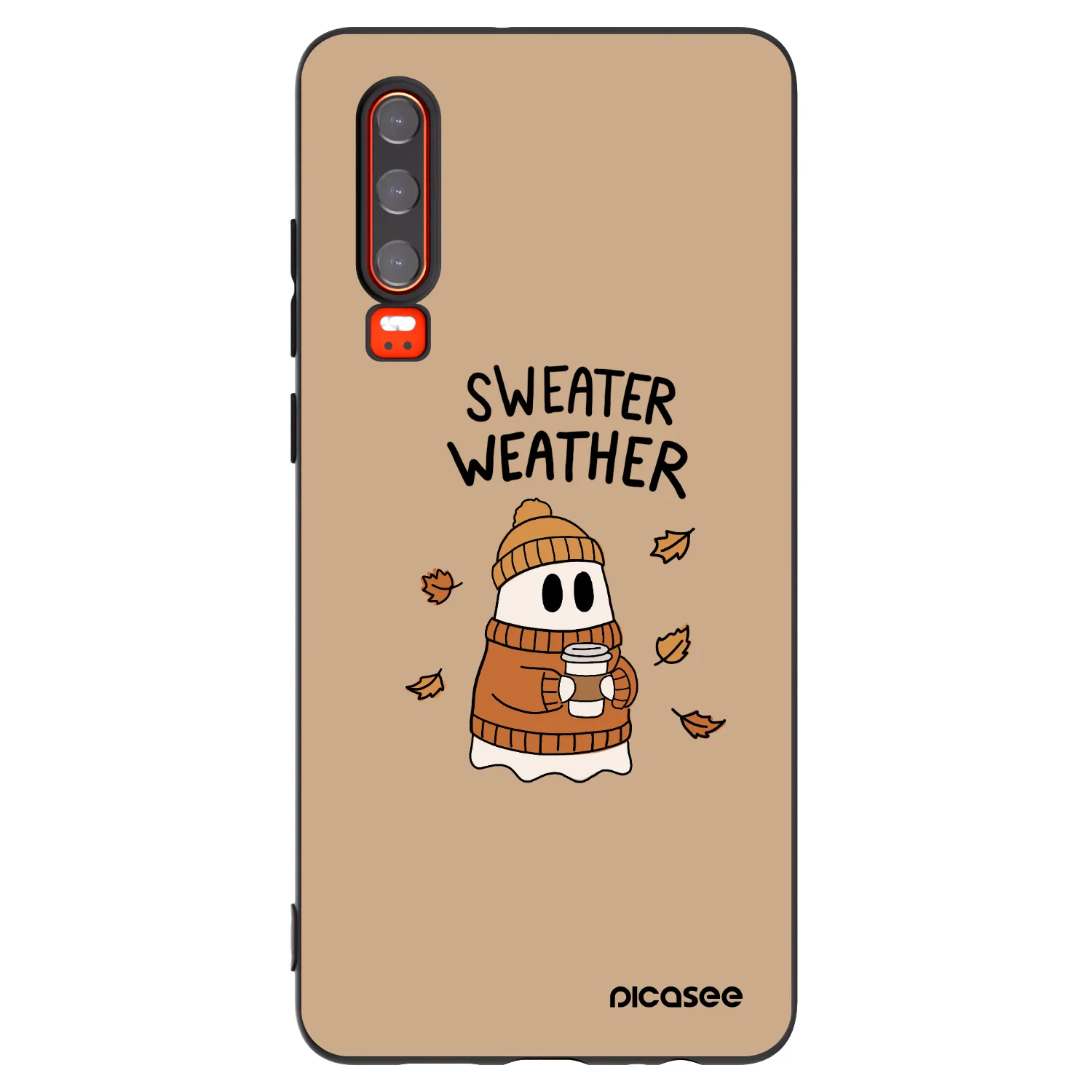 Picasee crna silikonska maskica za Huawei P30 - Sweater ghost