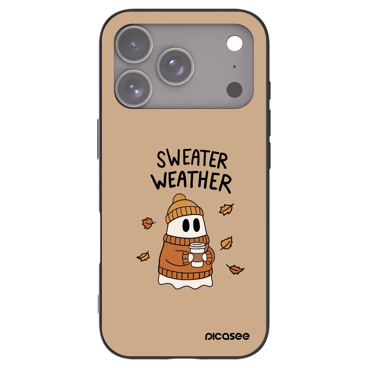 Picasee crna silikonska maskica za Apple iPhone 17 Pro - Sweater ghost