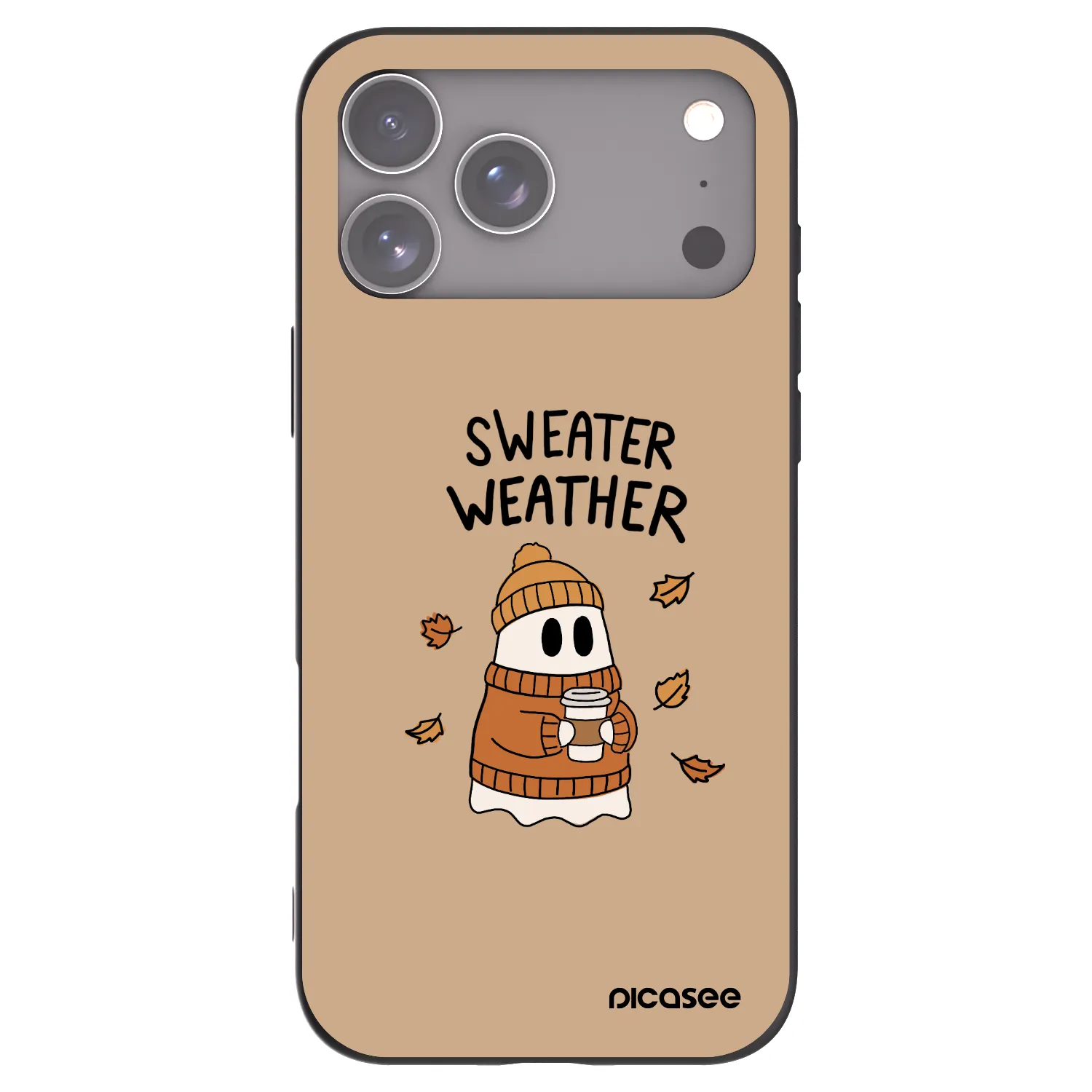 Picasee crna silikonska maskica za Apple iPhone 17 Pro Max - Sweater ghost