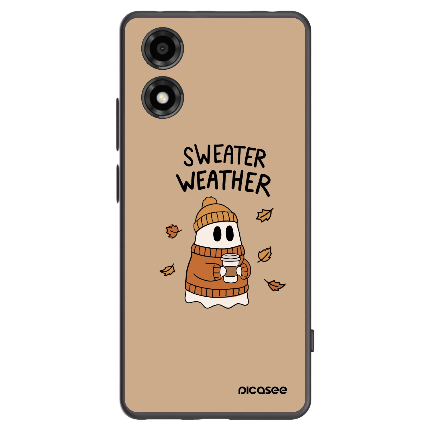 Picasee crna silikonska maskica za Motorola Moto E14 - Sweater ghost