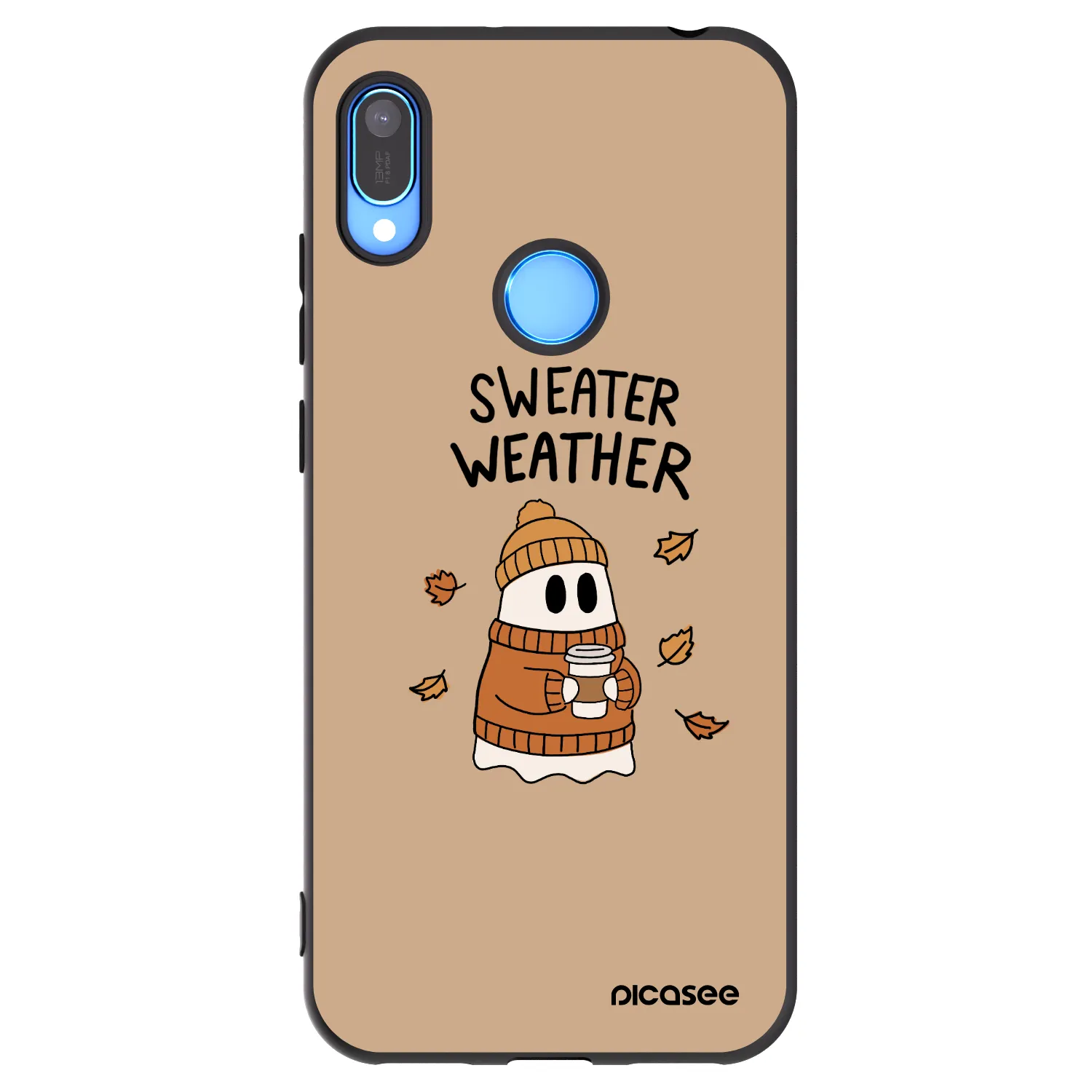 Picasee crna silikonska maskica za Huawei Y6 2019 - Sweater ghost