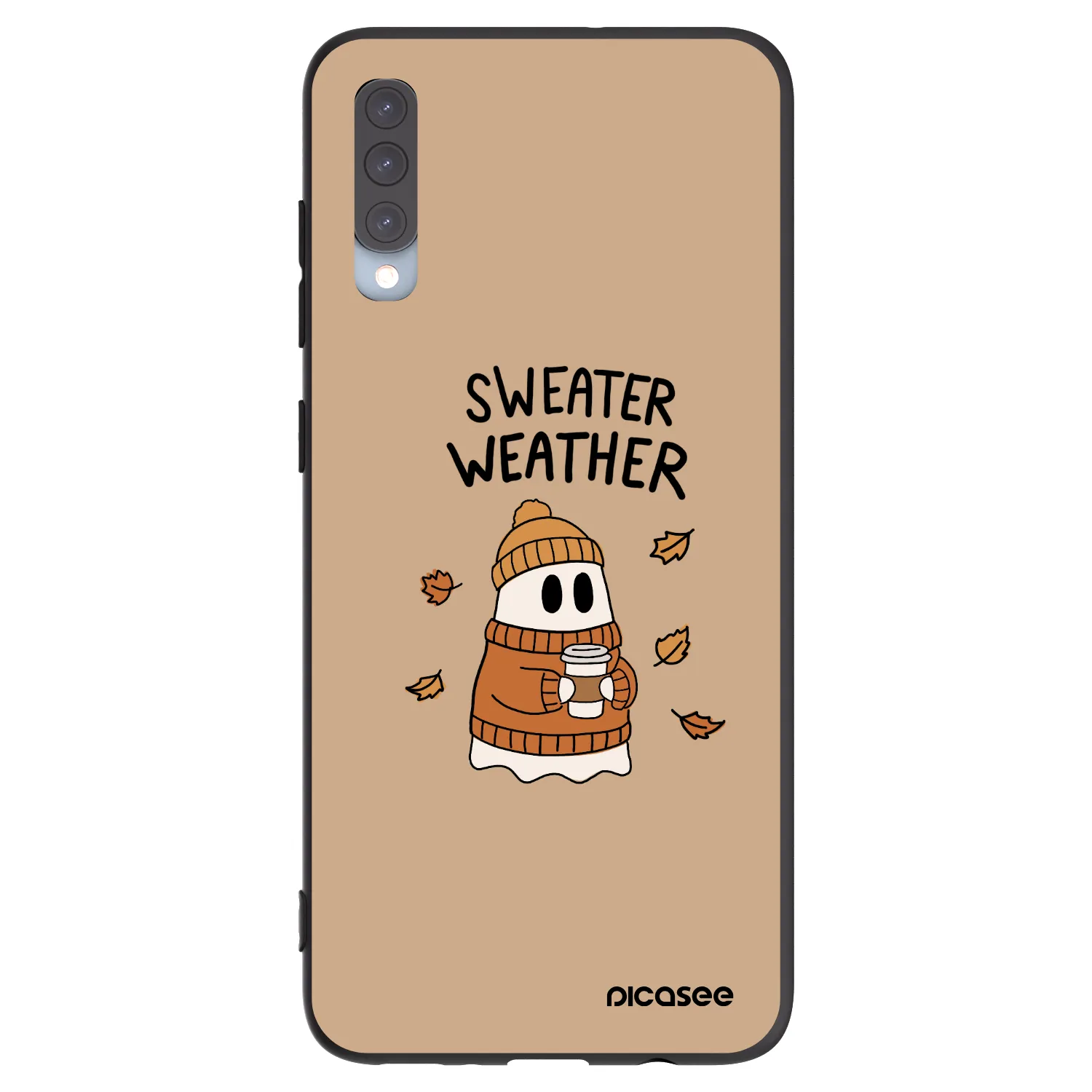 Picasee crna silikonska maskica za Samsung Galaxy A70 A705F - Sweater ghost