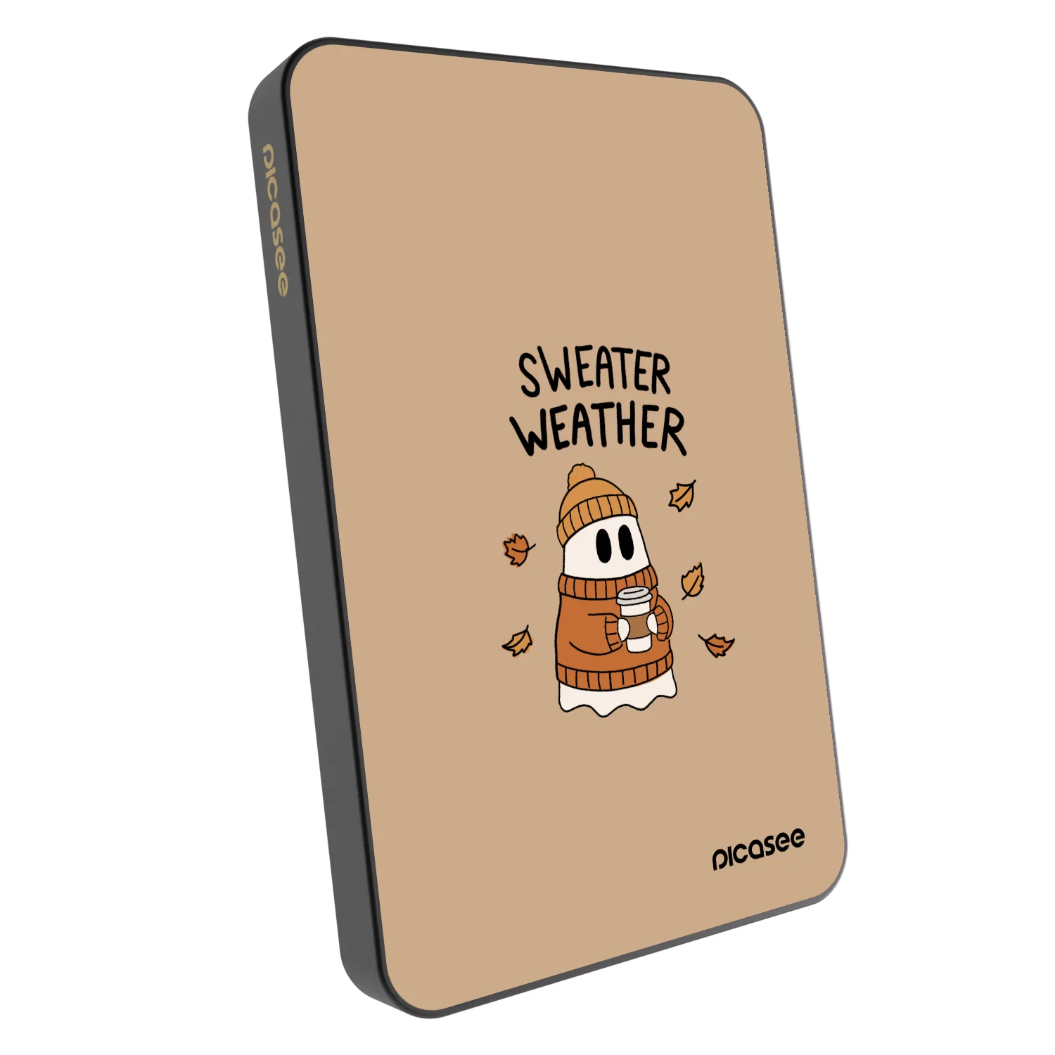 Picasee Prijenosni punjač s MagSafe 5 000 mAh Sivo - Sweater ghost