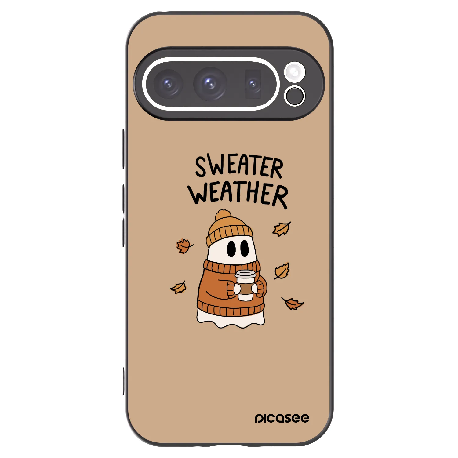 Picasee crna silikonska maskica za Google Pixel 9 Pro XL - Sweater ghost