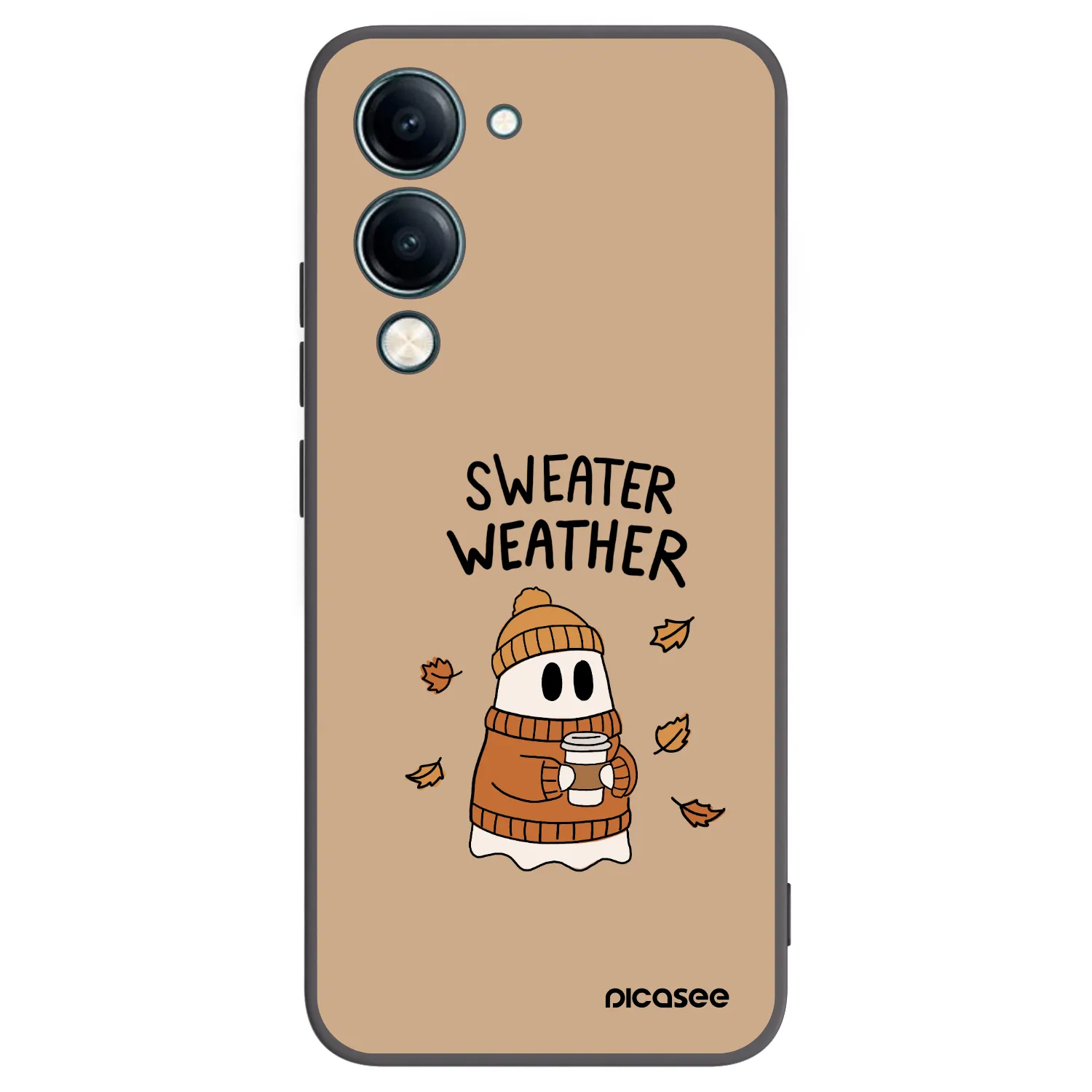 Picasee crna silikonska maskica za Vivo Y29s 5G - Sweater ghost