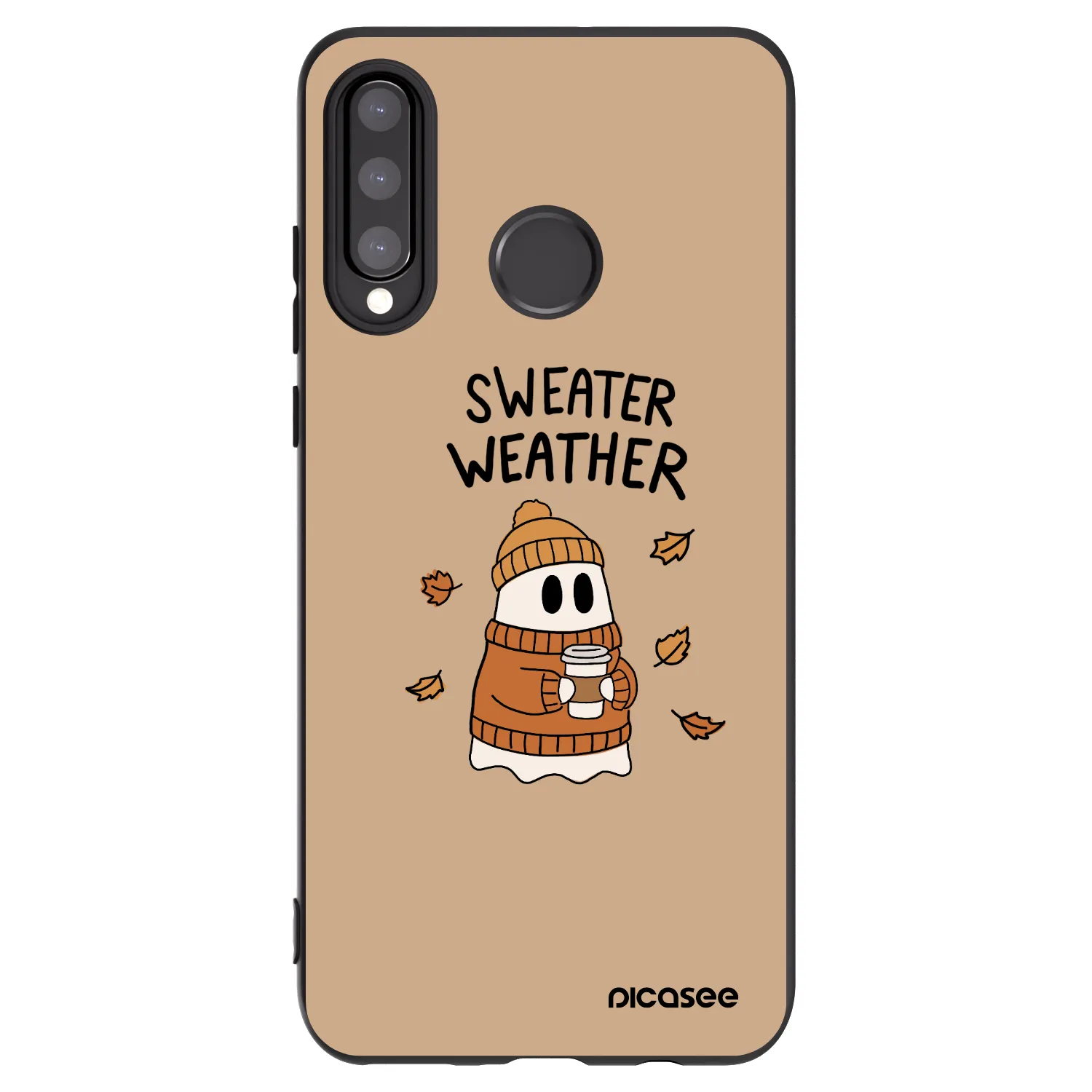 Picasee crna silikonska maskica za Huawei P30 Lite - Sweater ghost