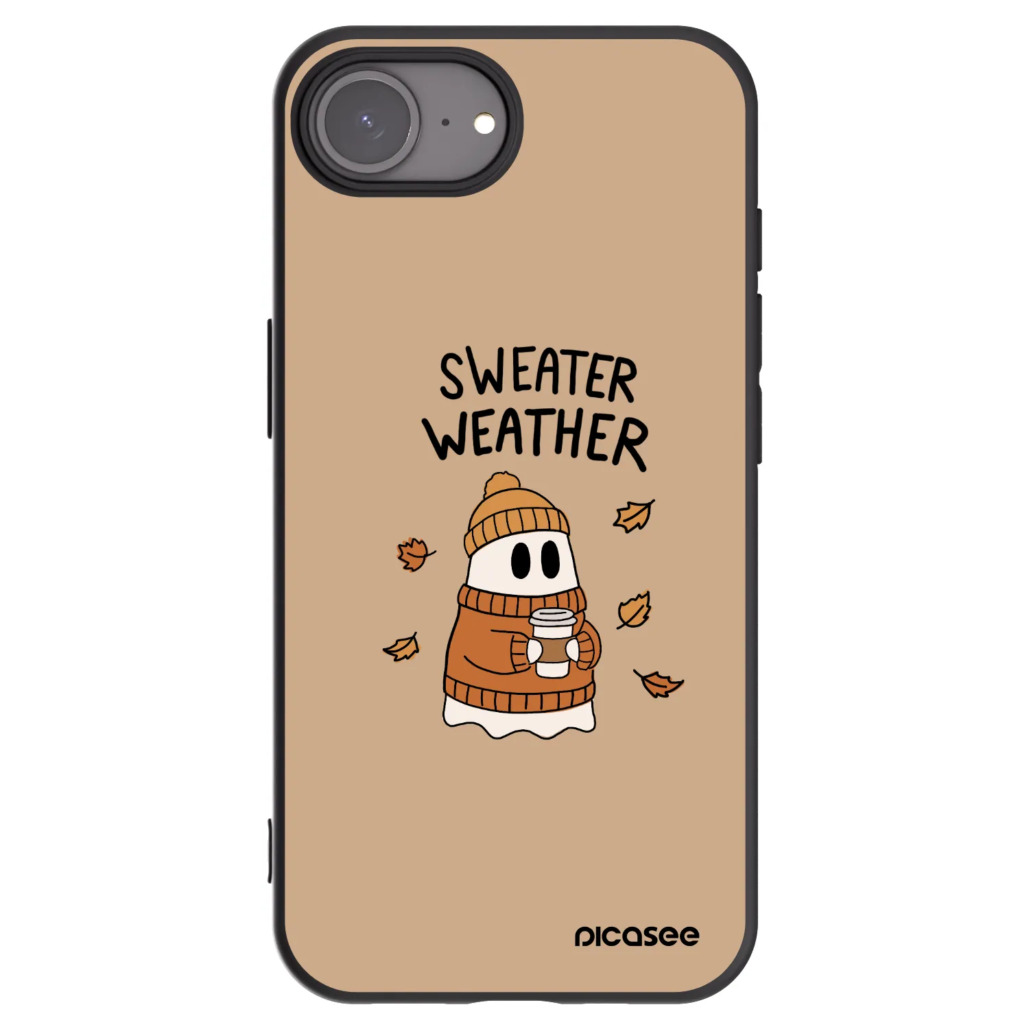 Picasee crna silikonska maskica za Apple iPhone 17e - Sweater ghost