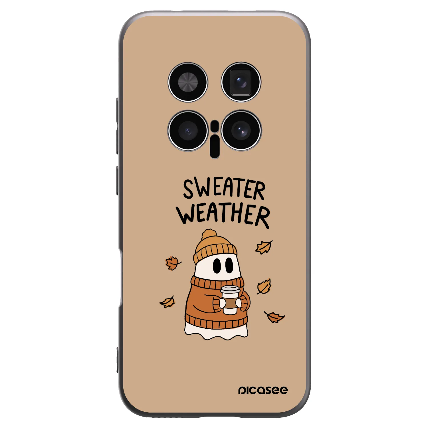 Picasee crna silikonska maskica za Honor Magic8 Pro 5G - Sweater ghost