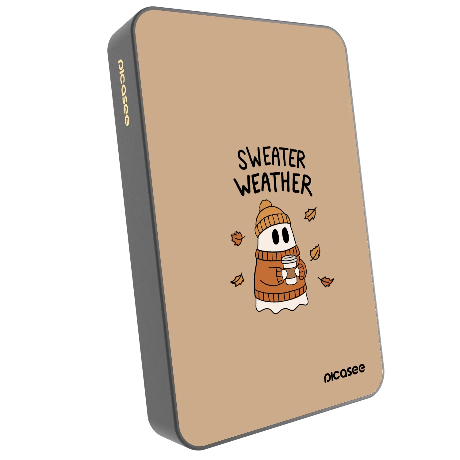 Picasee Prijenosni punjač s MagSafe 10 000 mAh Sivo - Sweater ghost