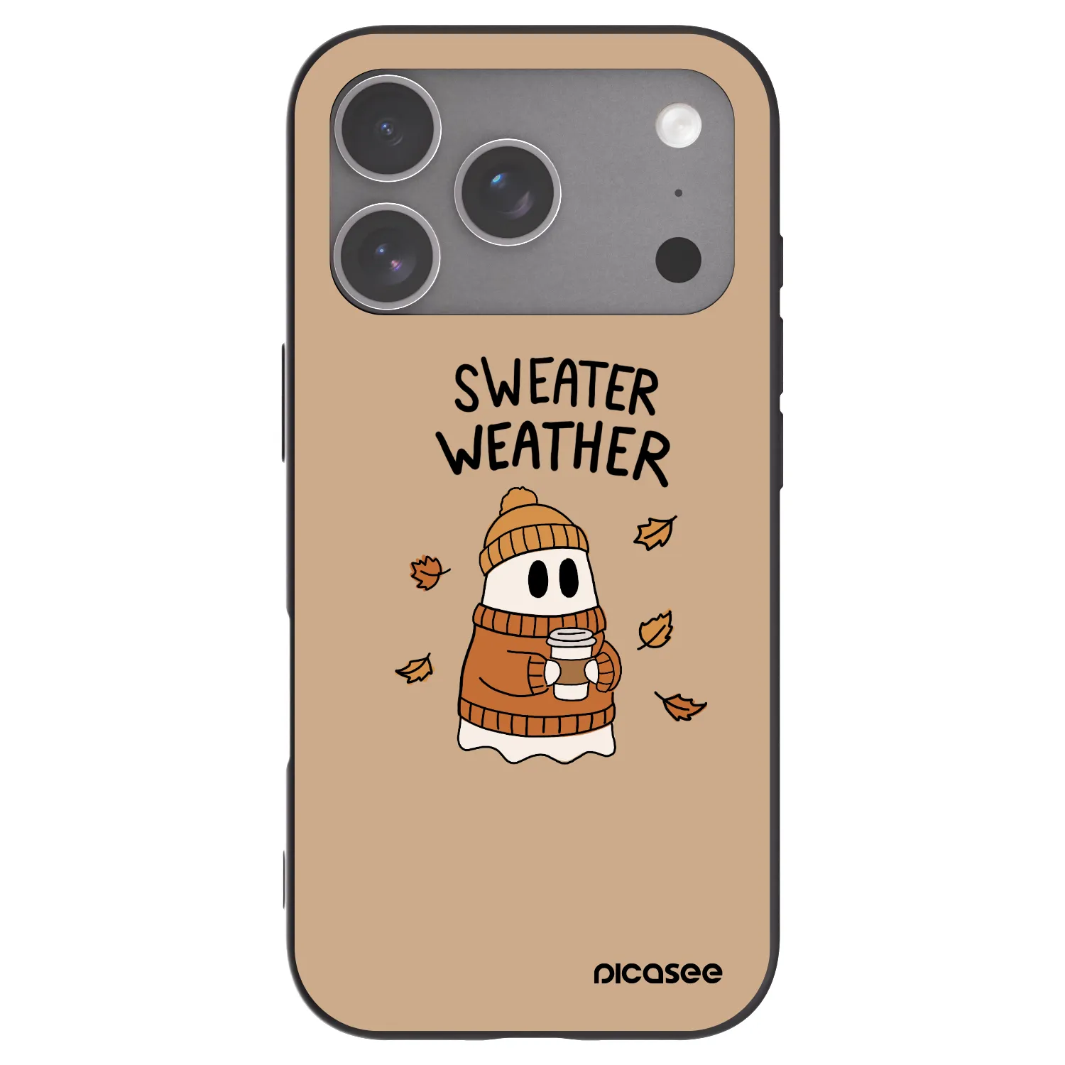 Picasee crna silikonska maskica za Apple iPhone 18 Pro - Sweater ghost