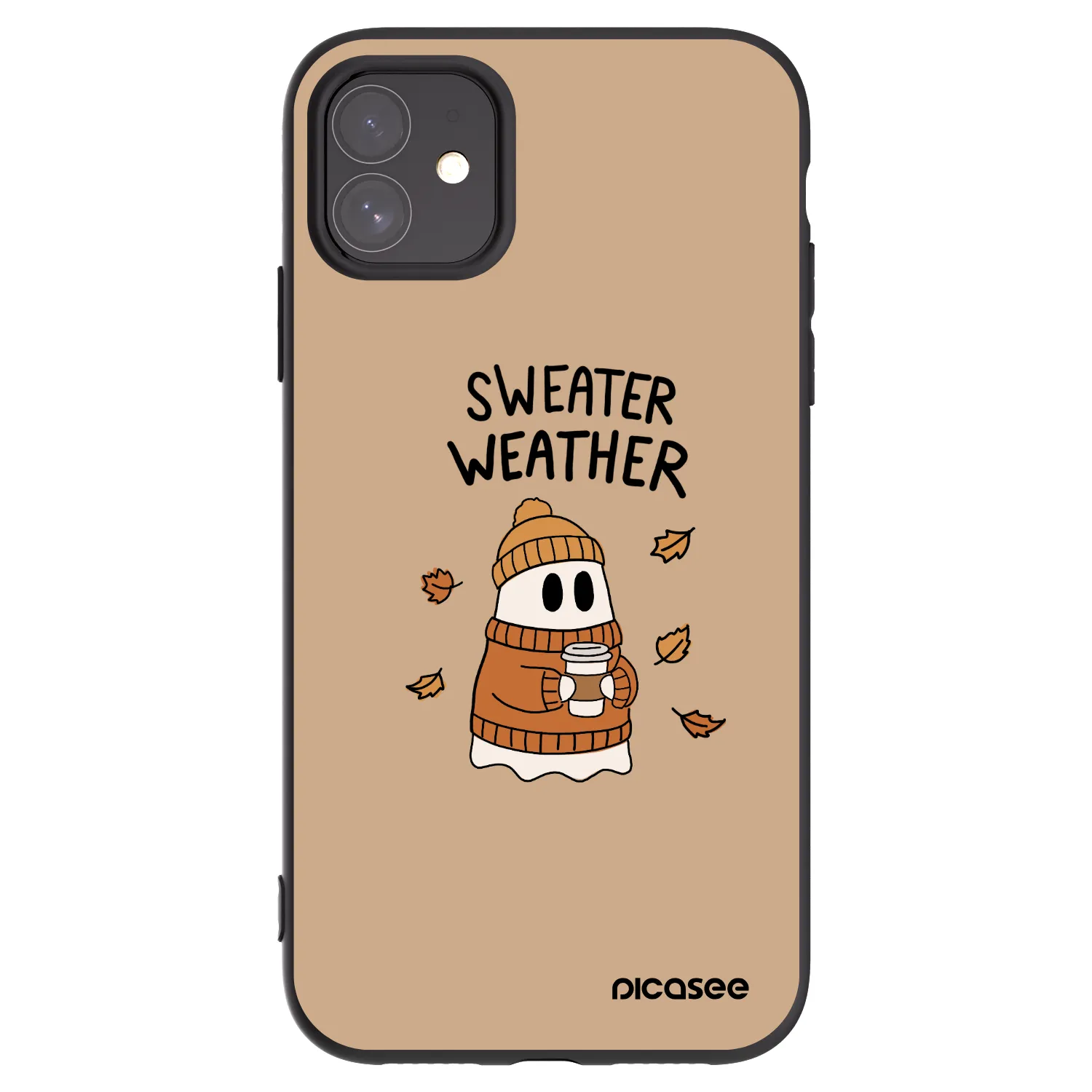 Picasee crna silikonska maskica za Apple iPhone 11 - Sweater ghost