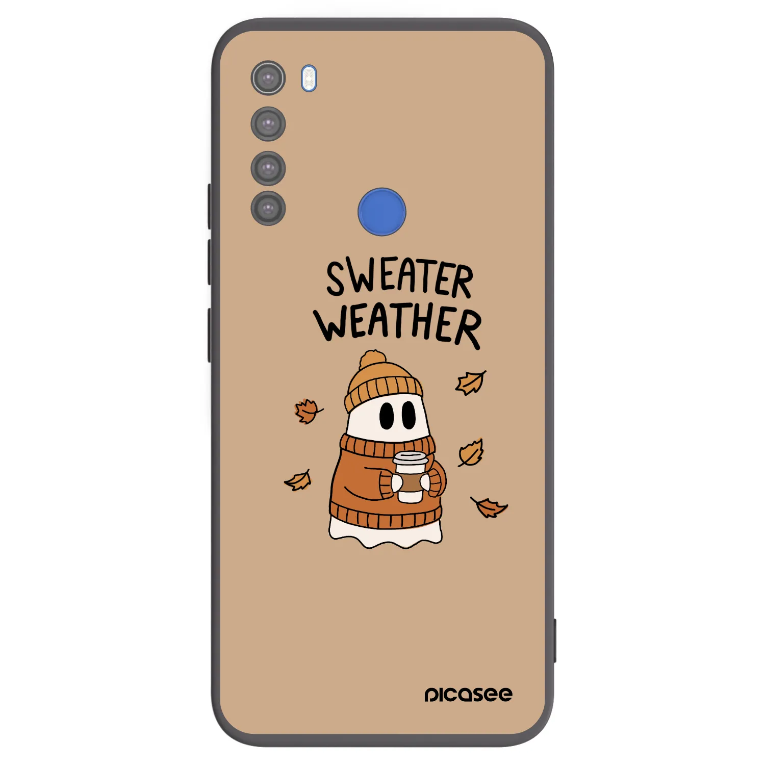 Picasee crna silikonska maskica za Xiaomi Redmi Note 8T - Sweater ghost