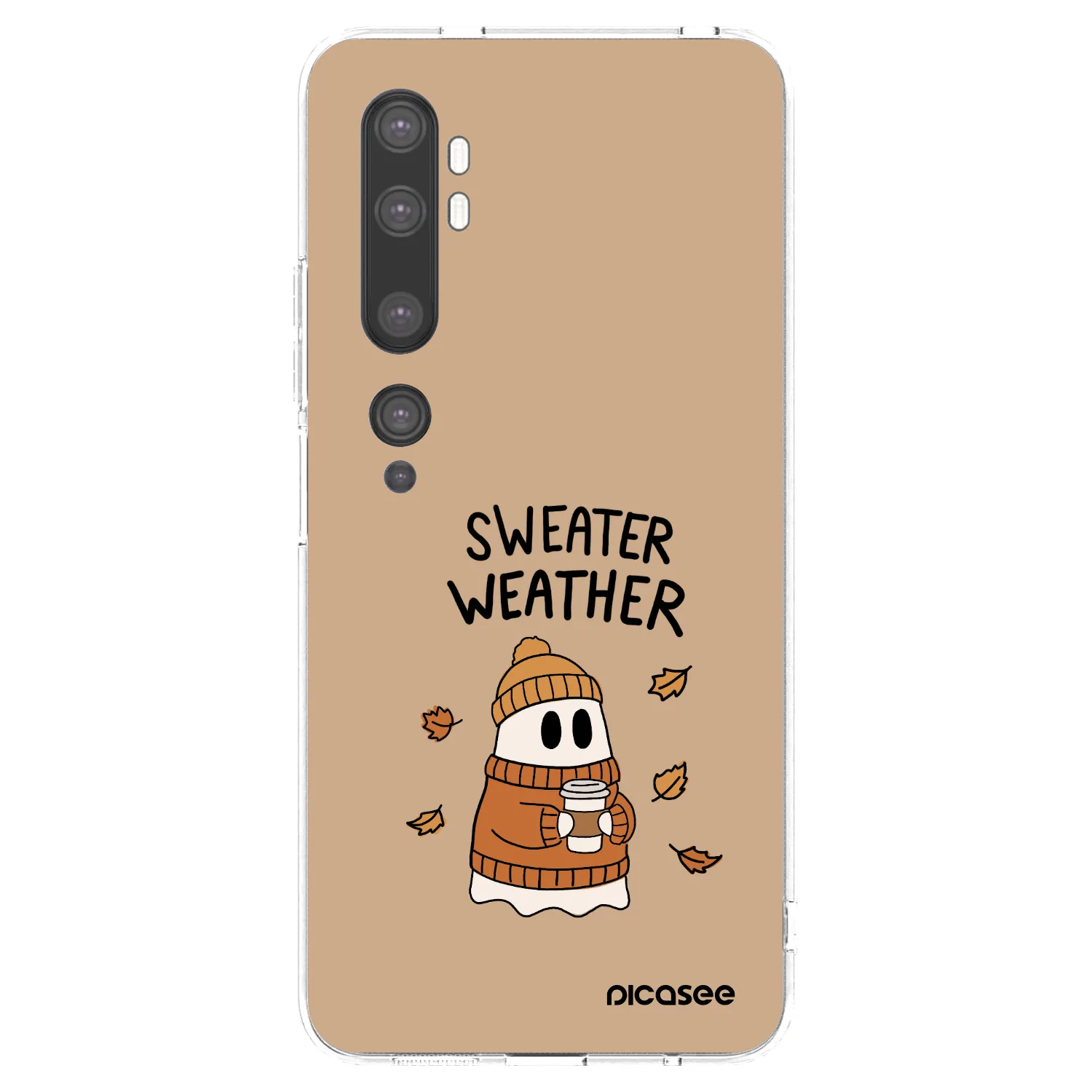 Picasee silikonska prozirna maskica za Xiaomi Mi Note 10 (Pro) - Sweater ghost
