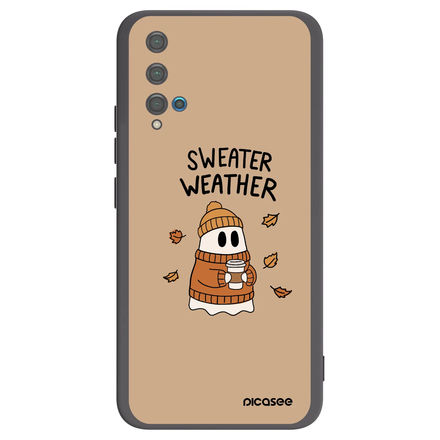 Picasee crna silikonska maskica za Huawei Nova 5T - Sweater ghost