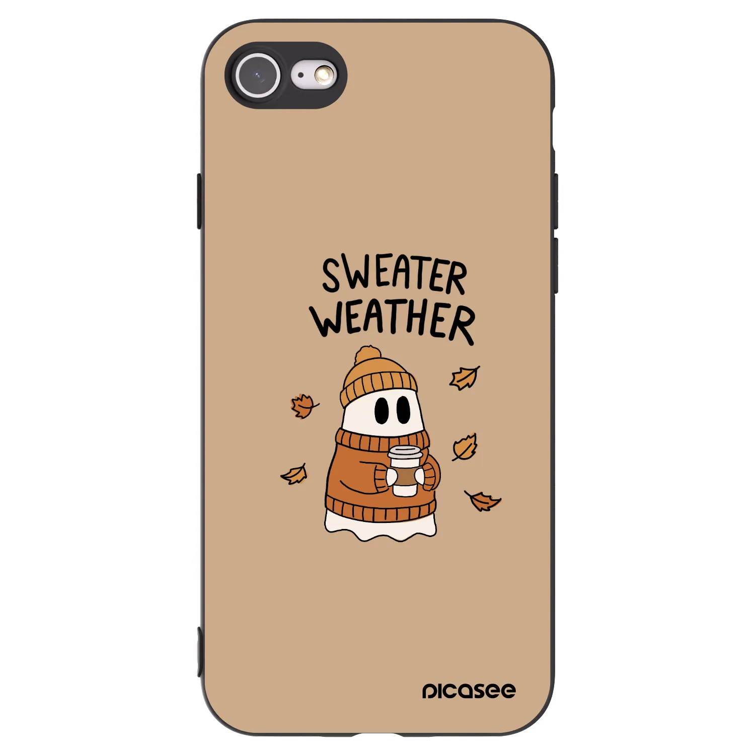 Picasee crna silikonska maskica za Apple iPhone SE 2020 - Sweater ghost